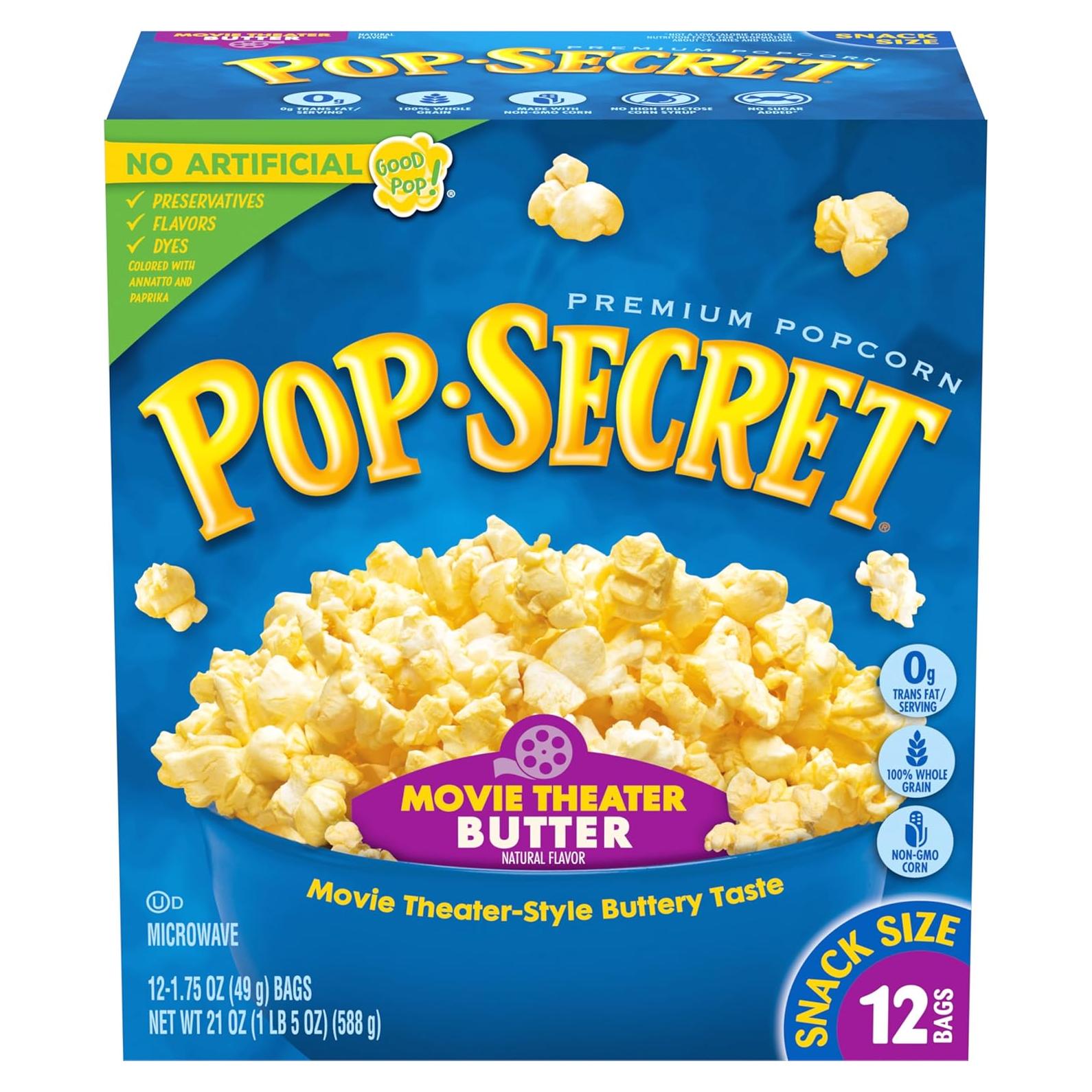 Palomitas de Maíz para Microondas Pop Secret Mantequilla 12 Bolsas