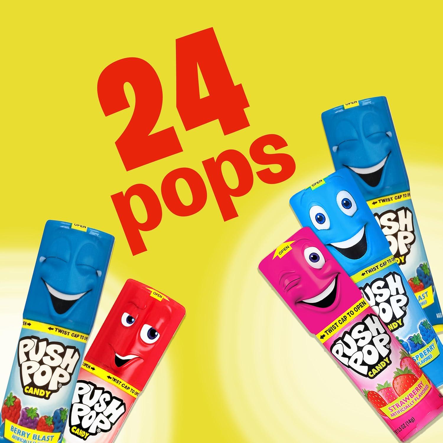 Paquete de 24 Caramelos Lollipop Push Pop a Granel - Sabores Variados
