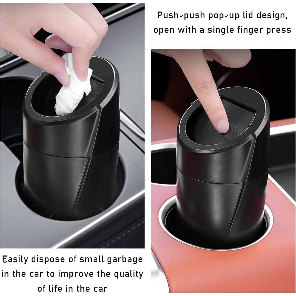 Bote de Basura para Auto Wevdn Beige 1200ml a Prueba de Fugas