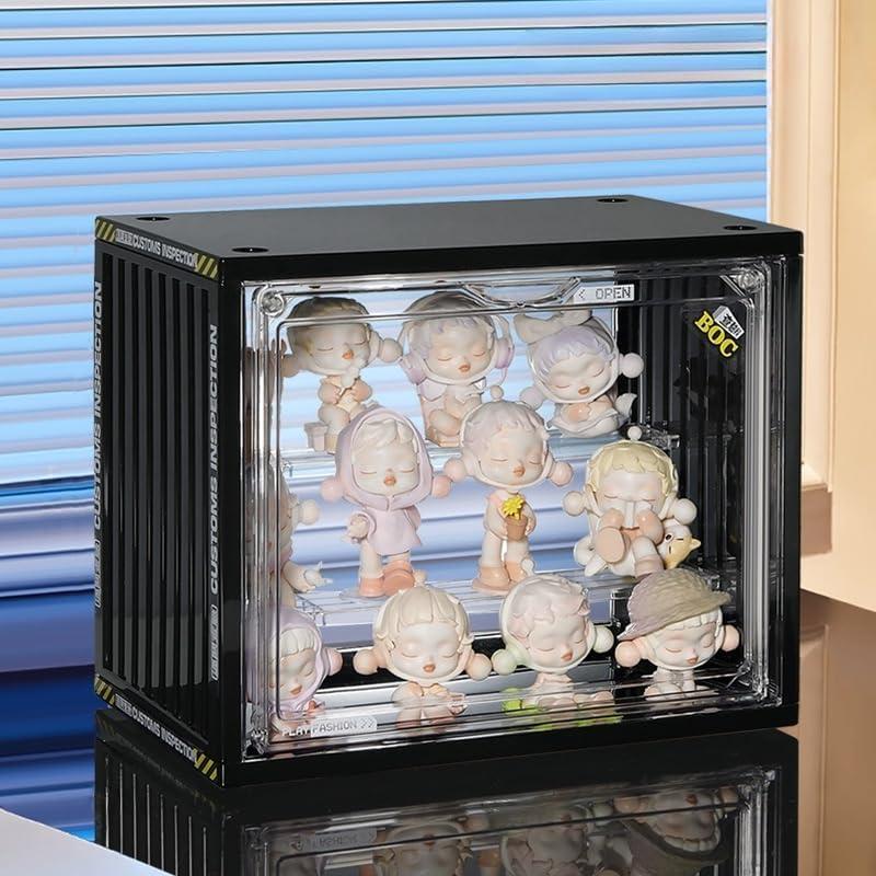 Caja de Exhibición Acrílica Ajustable Cestatívo 2 Paquete Negro