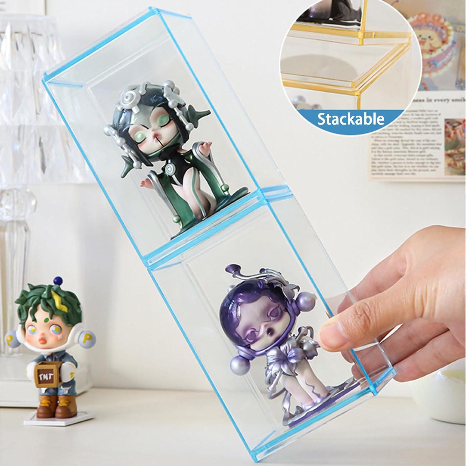 3 PCS Cajas de Exhibición Acrílicas WMM para Figuras 11.6x7.8 cm