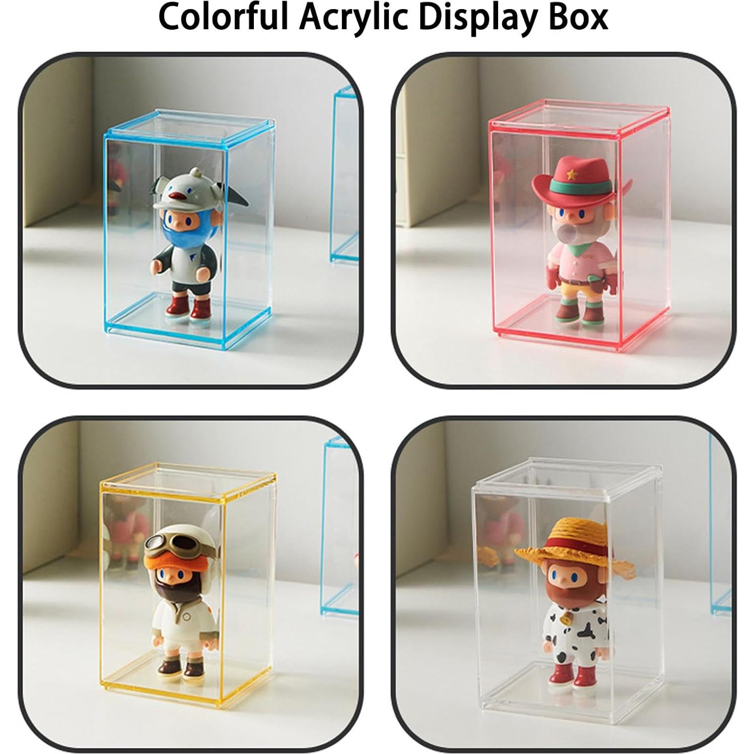 3 PCS Cajas de Exhibición Acrílicas WMM para Figuras 11.6x7.8 cm