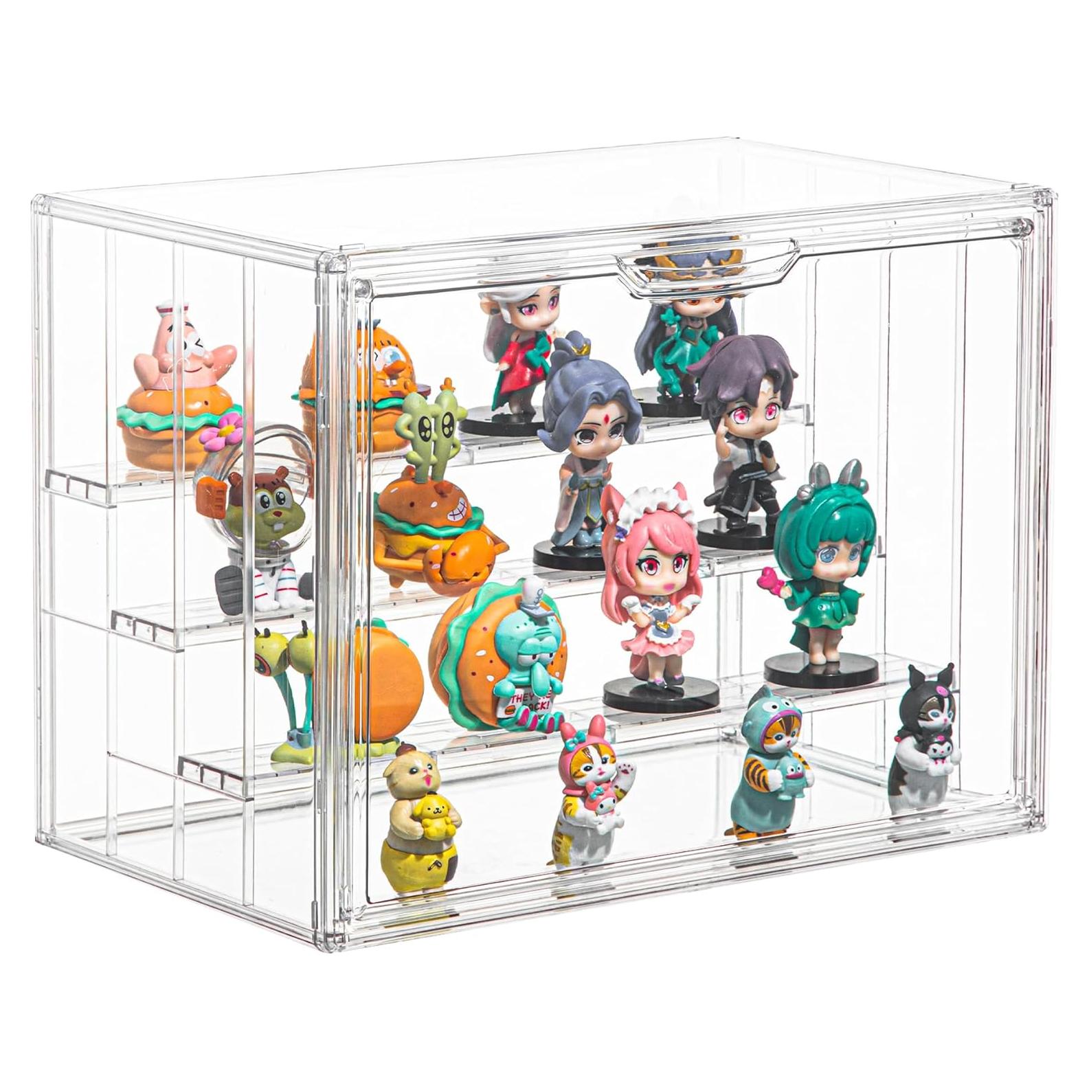 Caja de Exhibición Acrílica ZLLZUU 4 Niveles con Puerta Magnética