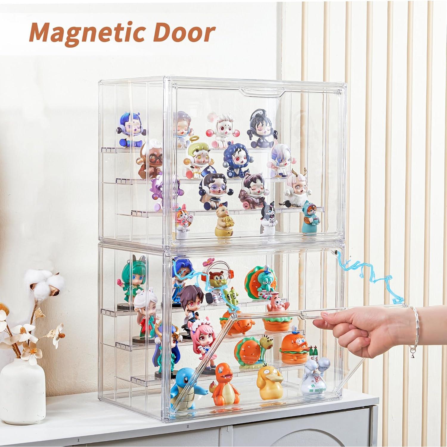 Caja de Exhibición Acrílica ZLLZUU 4 Niveles con Puerta Magnética