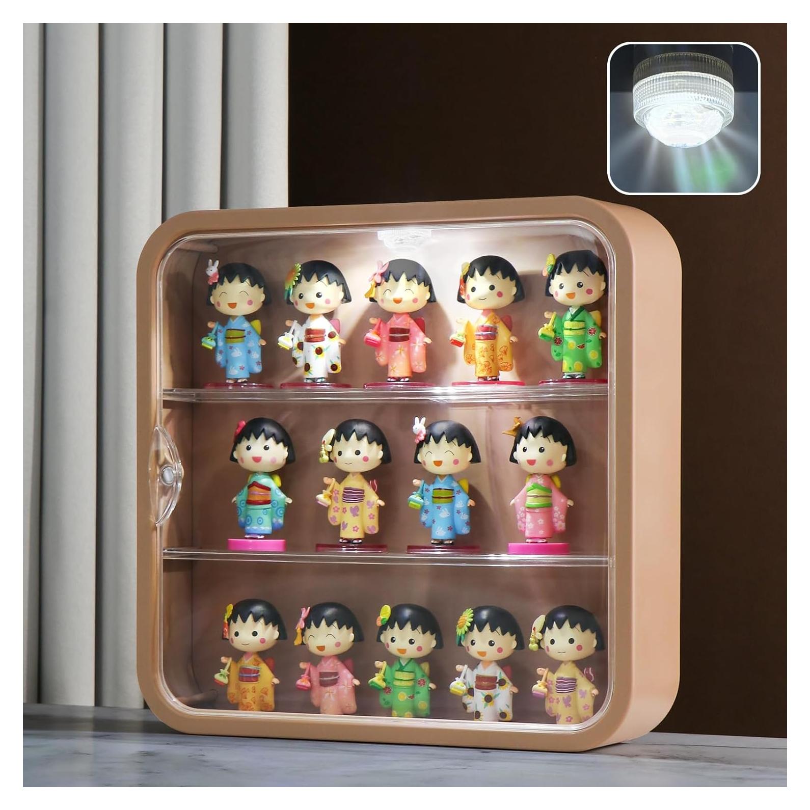 Caja de Exhibición LED Naconmlet 3 Niveles ABS para Figuras