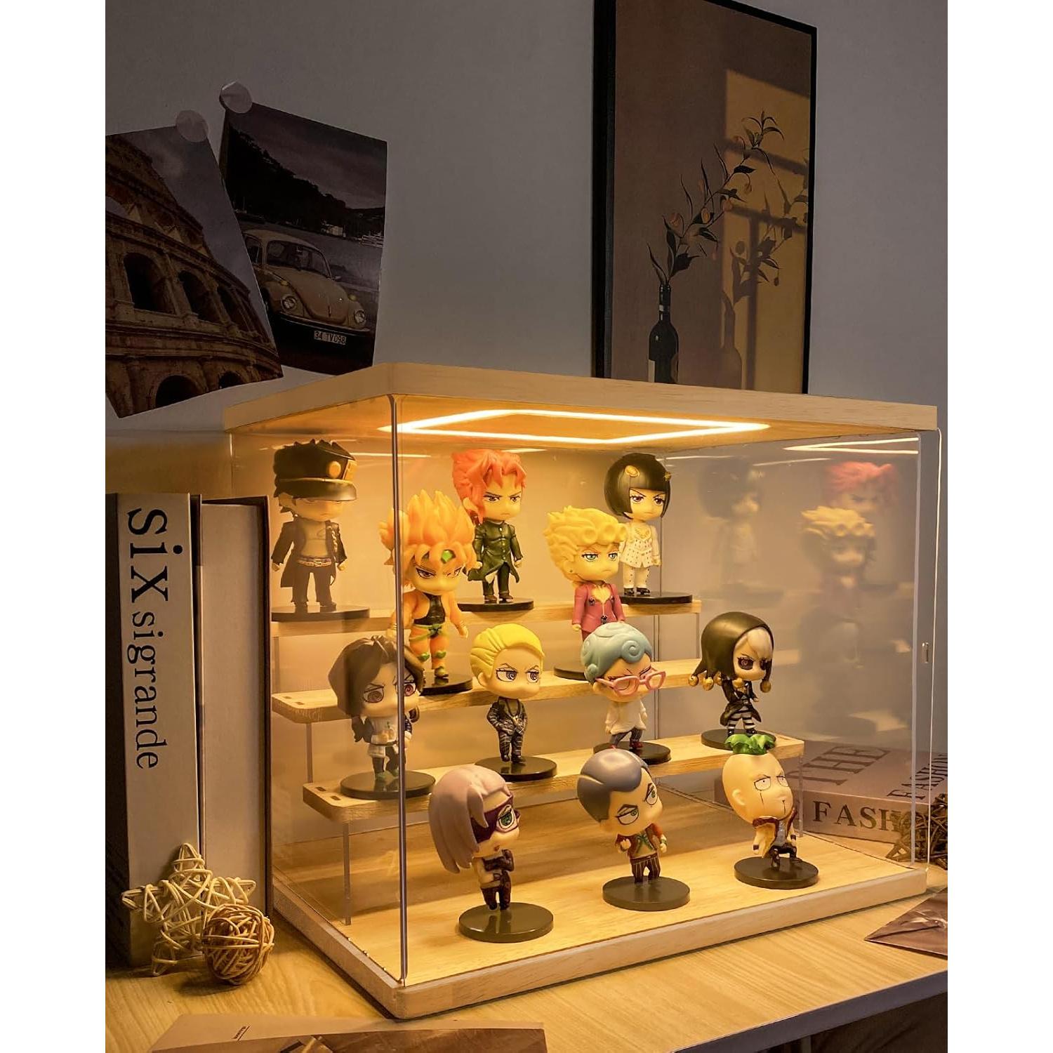 Caja de Exhibición Acrílica con Luz LED 4 Niveles AZEYN 32x24.5x27cm