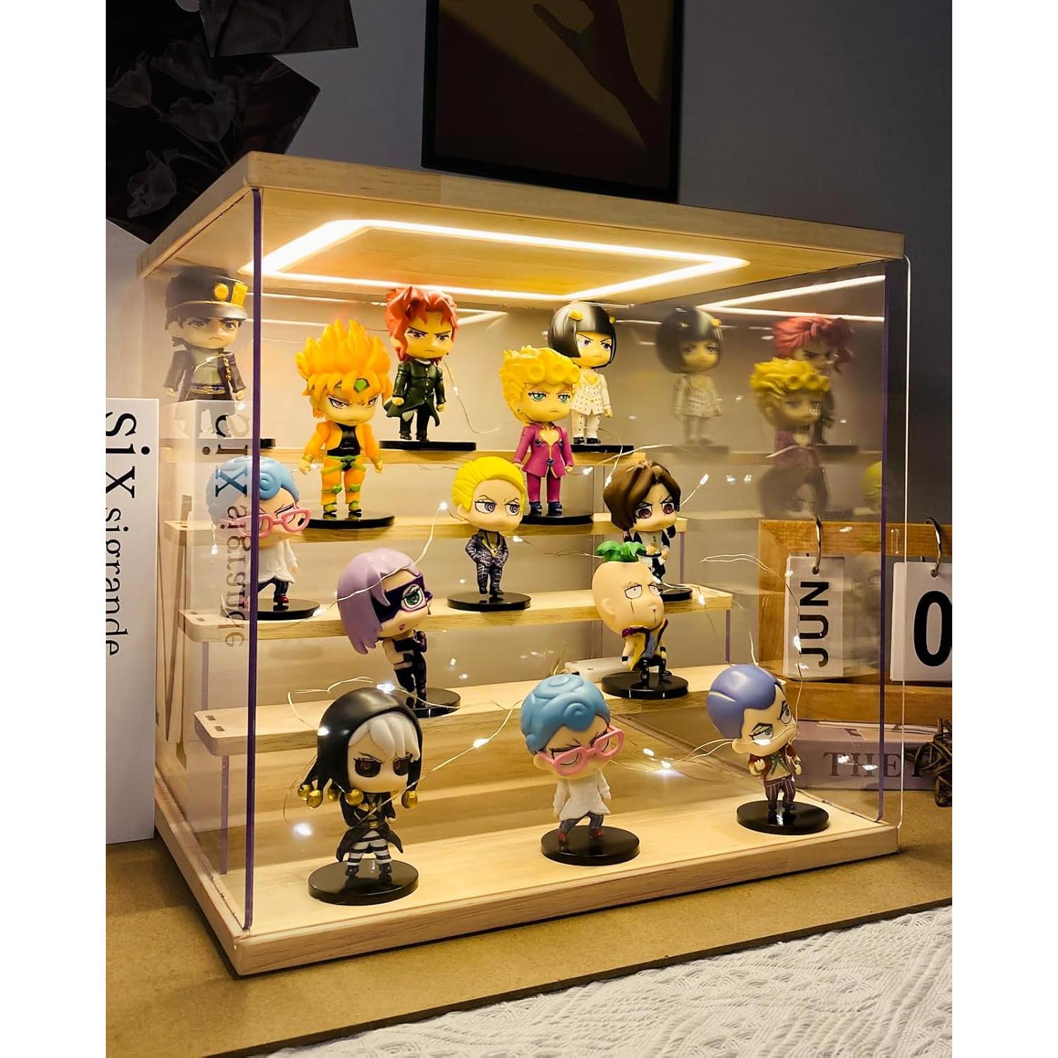 Caja de Exhibición Acrílica con Luz LED 4 Niveles AZEYN 32x24.5x27cm