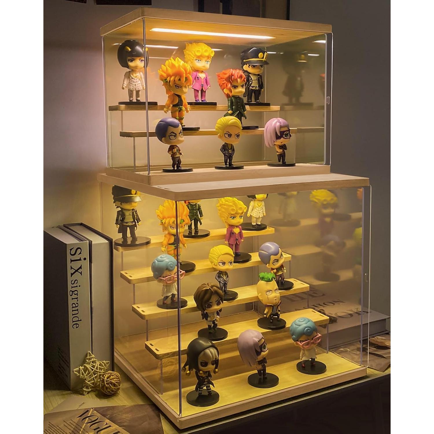 Caja de Exhibición Acrílica con Luz LED 4 Niveles AZEYN 32x24.5x27cm