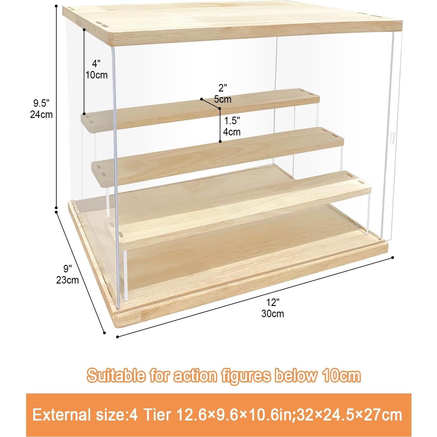 Caja de Exhibición Acrílica con Luz LED 4 Niveles AZEYN 32x24.5x27cm
