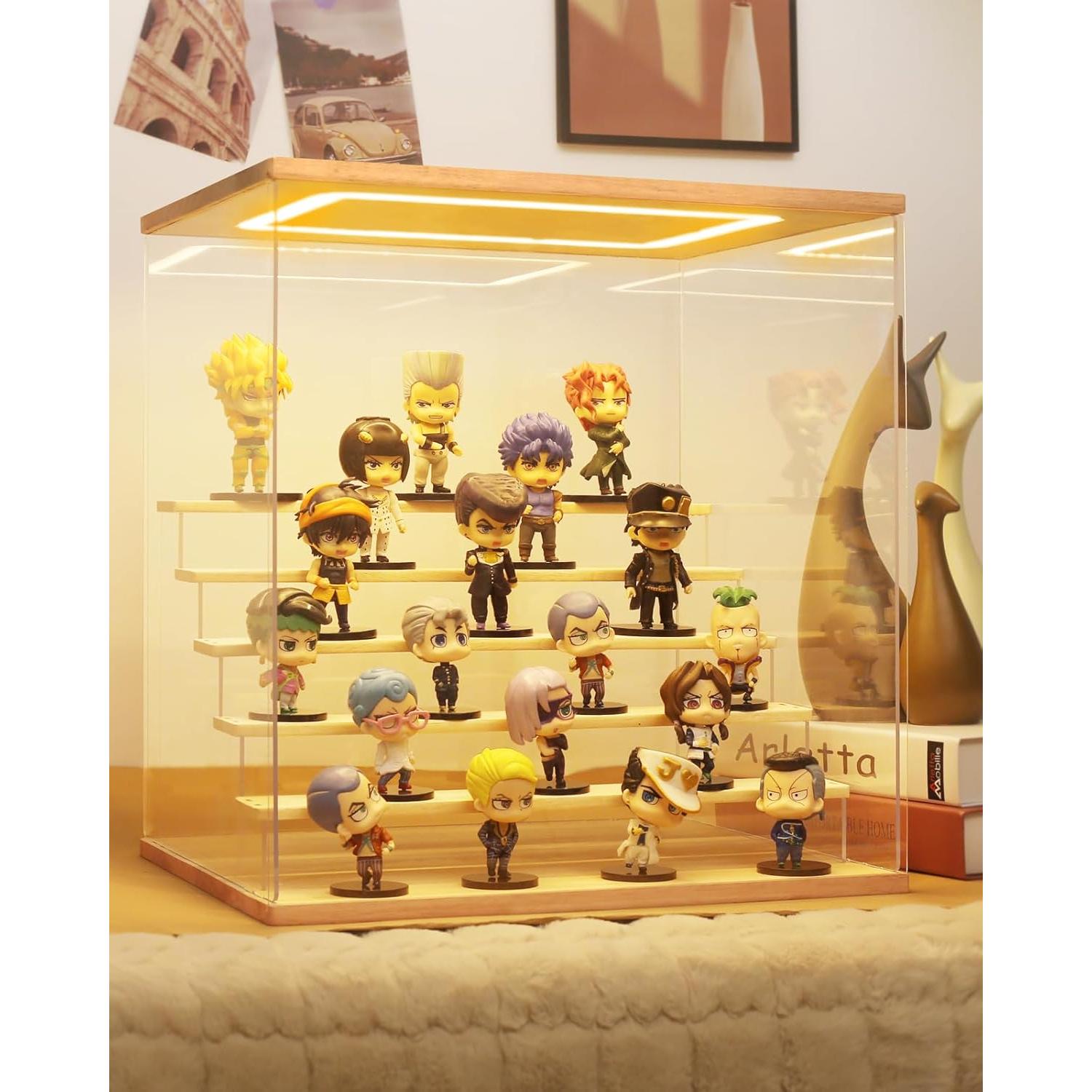 Caja de Exhibición Acrílica con Luz LED 4 Niveles AZEYN 32x24.5x27cm