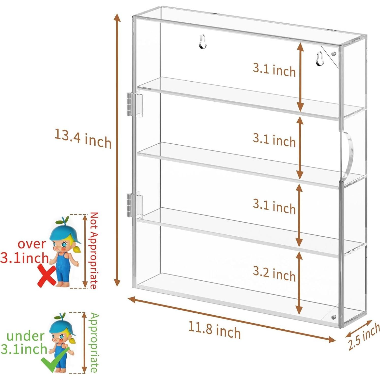 Caja de Exhibición Acrílica NIUBEE 4 Niveles 30x6x34 cm