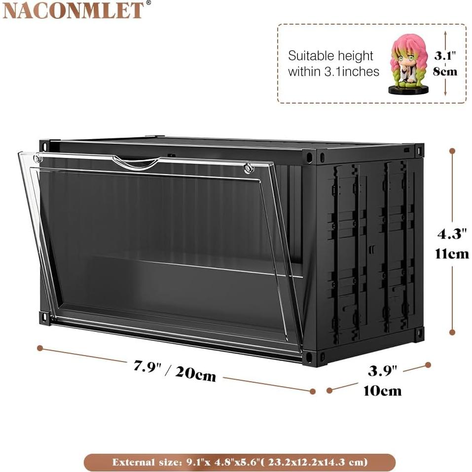 Caja de Exhibición LED Naconmlet 23x12x14 cm para Figuras