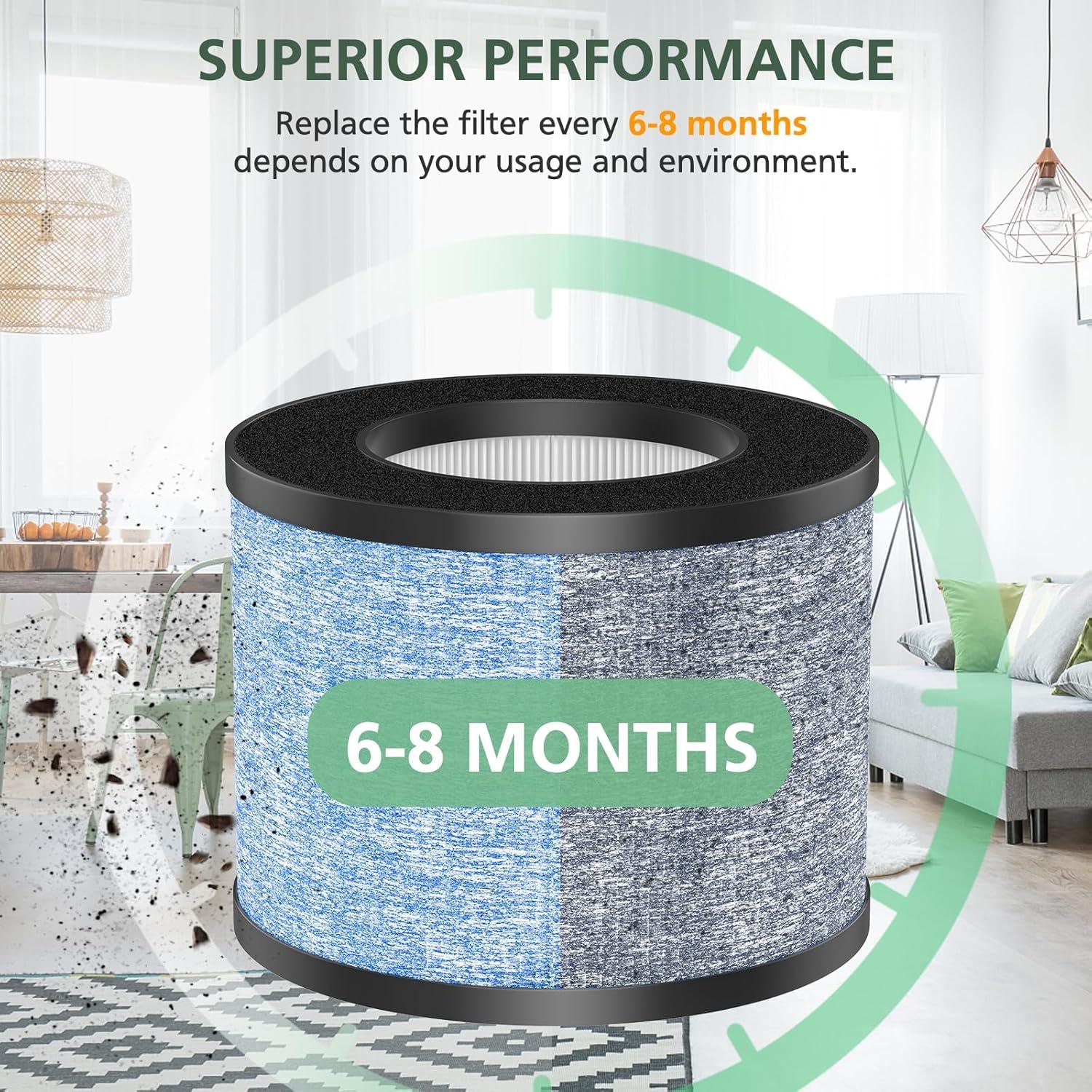 Paquete de 2 Filtros de Aire HEPA Verdadero isinlive C102