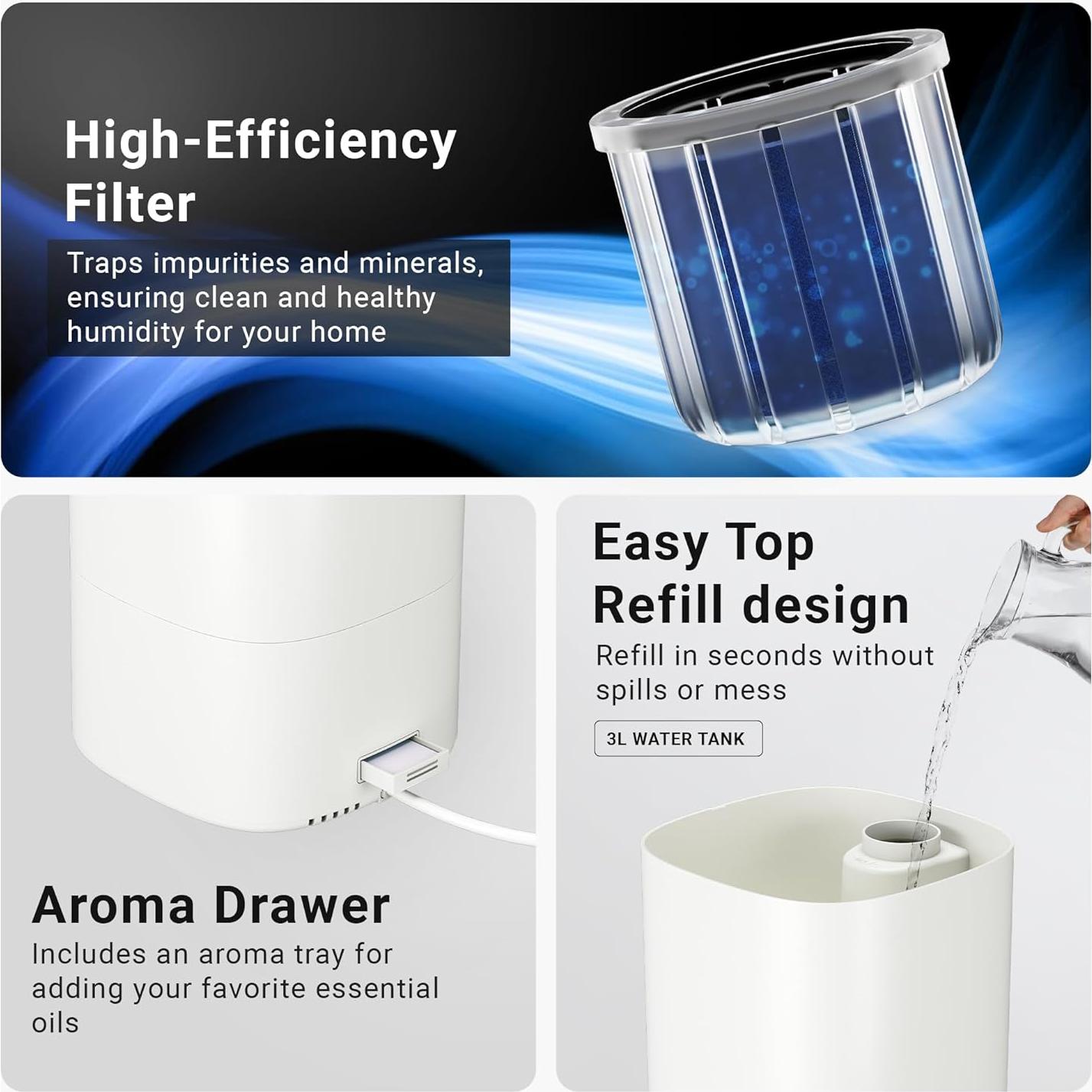 Humidificador Ultrasónico MIKO Breeze 3L para Habitaciones Grandes