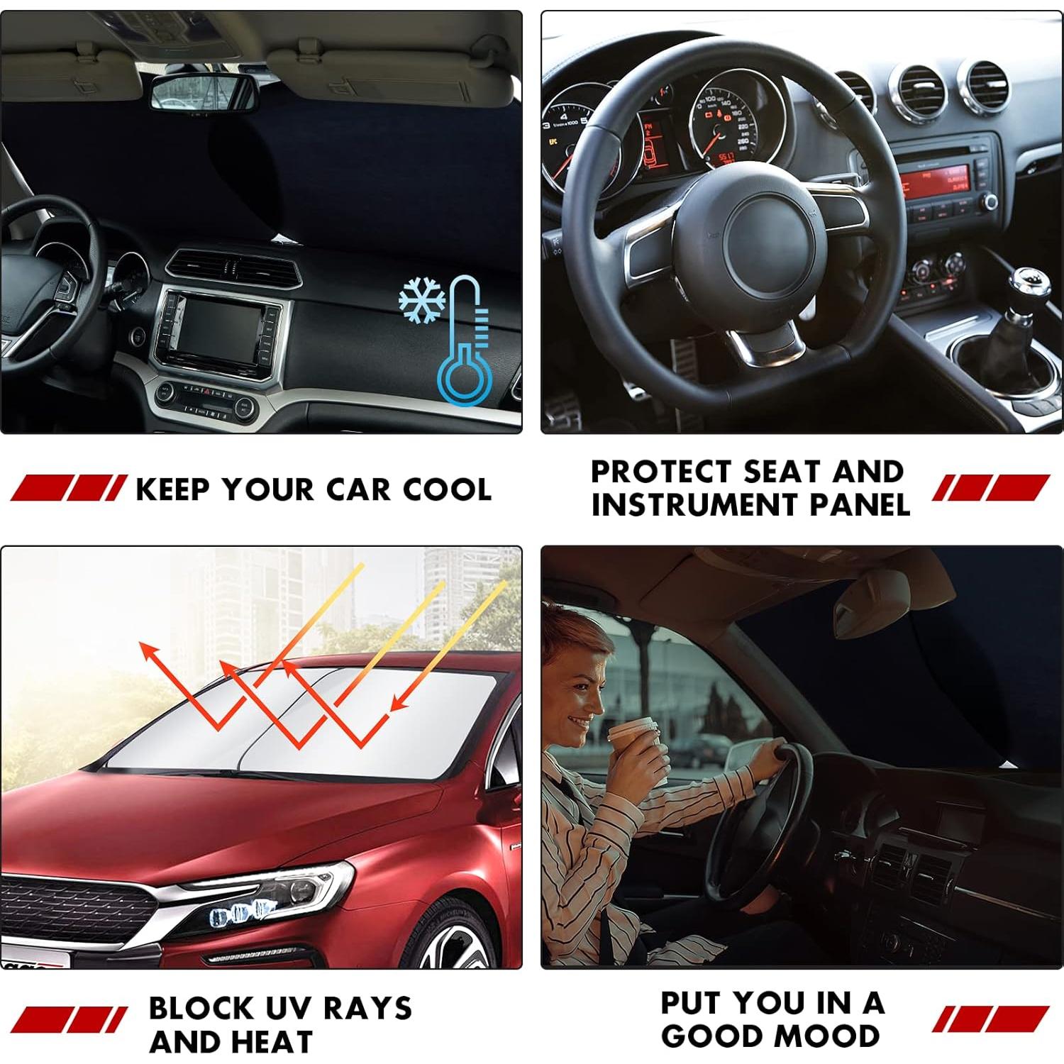 Cubierta Sombra Parabrisas Coche Vepagoo 2 Piezas 45.7x66 cm