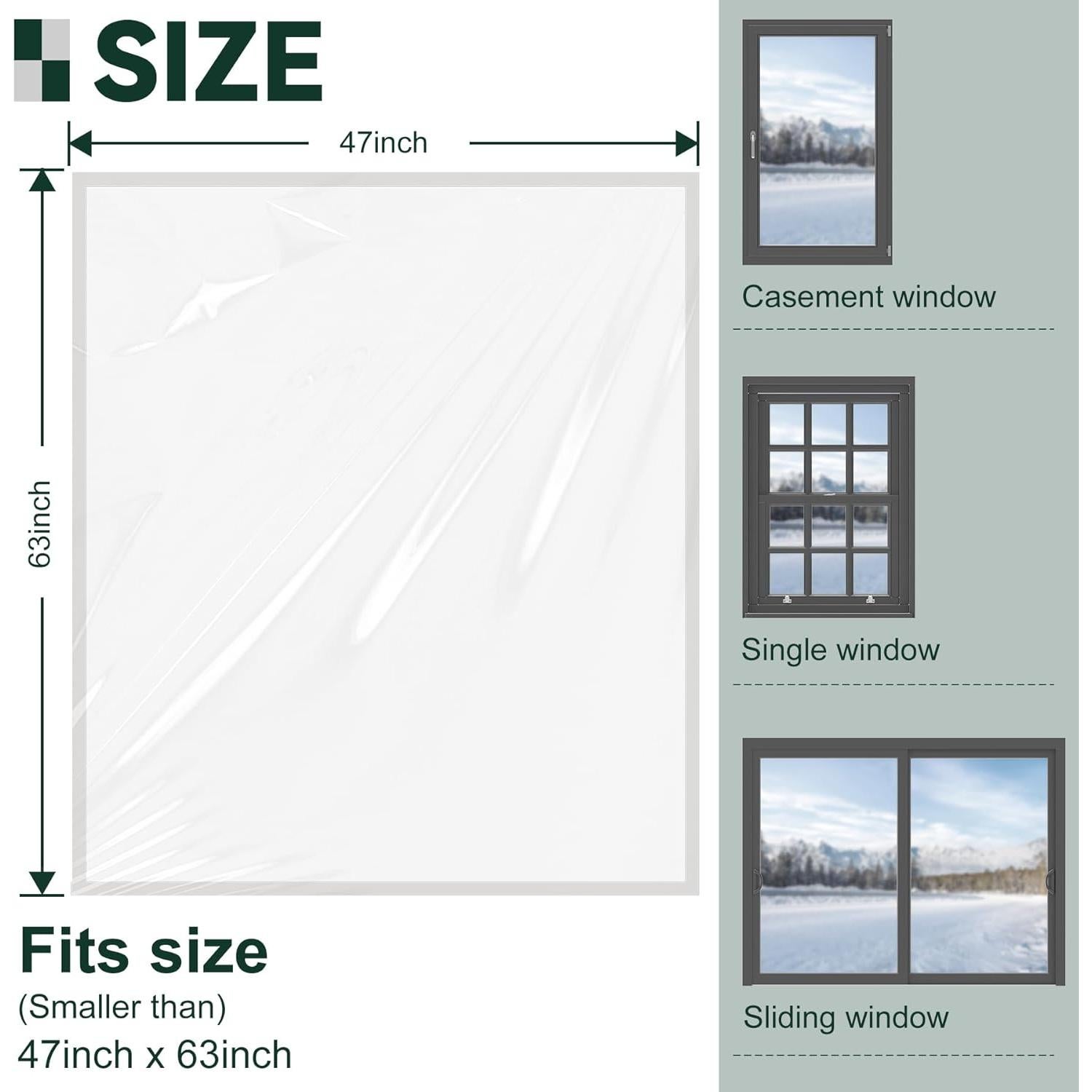 Kit de Aislamiento de Ventana Flehomo 119.4x160 cm Transparente