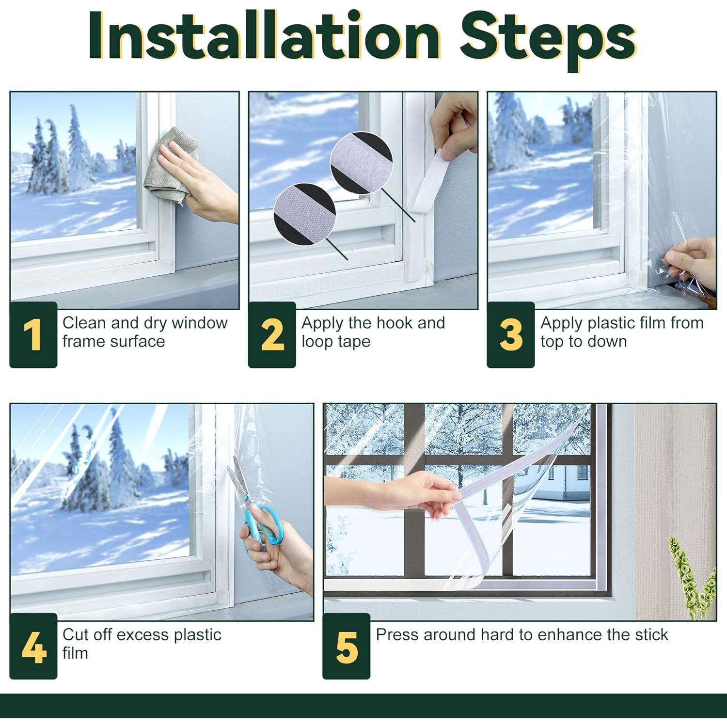 Kit de Aislamiento de Ventana Flehomo 119.4x160 cm Transparente