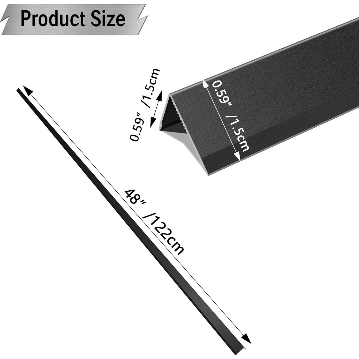 Protectores de Esquinas de Aluminio SWPEC 0.60x0.60m 6PCS Negro