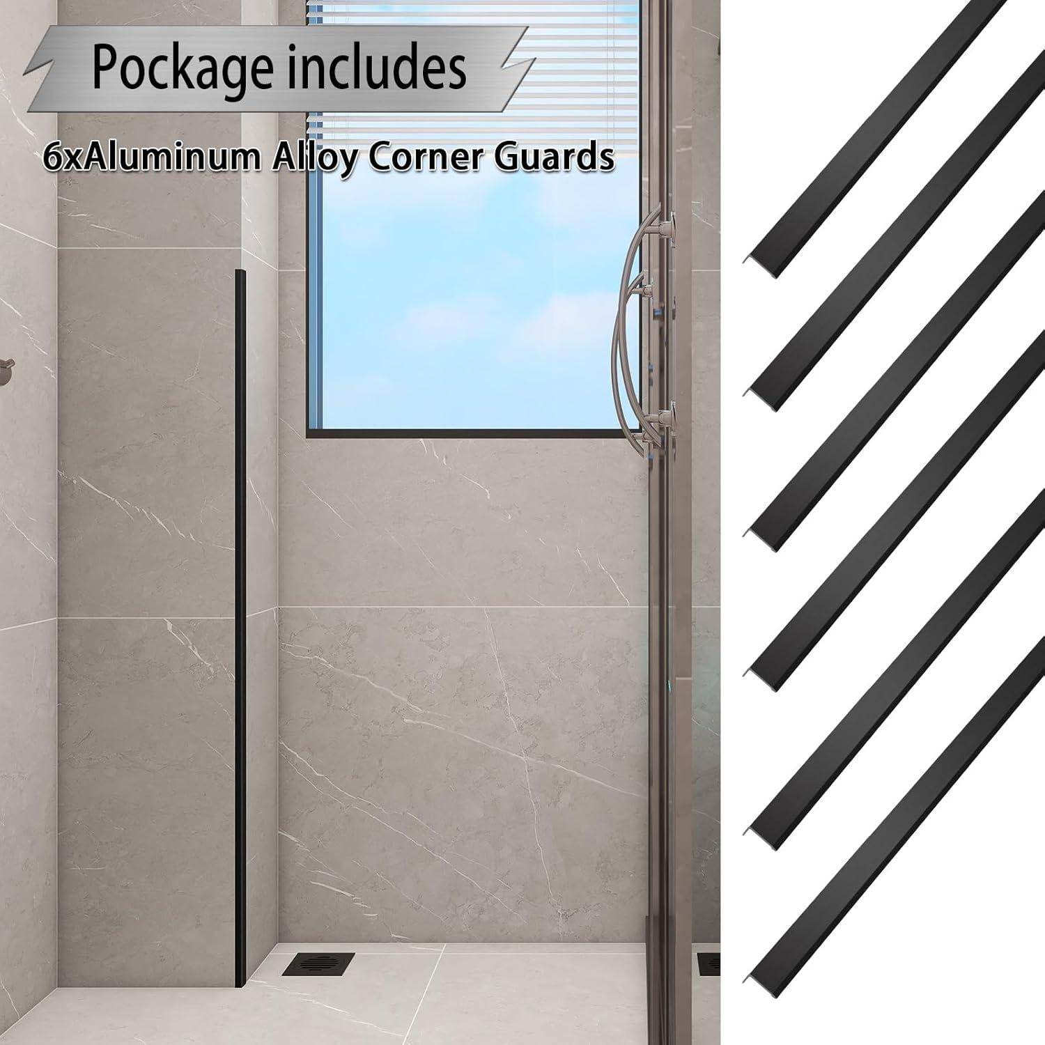 Protectores de Esquinas de Aluminio SWPEC 0.60x0.60m 6PCS Negro