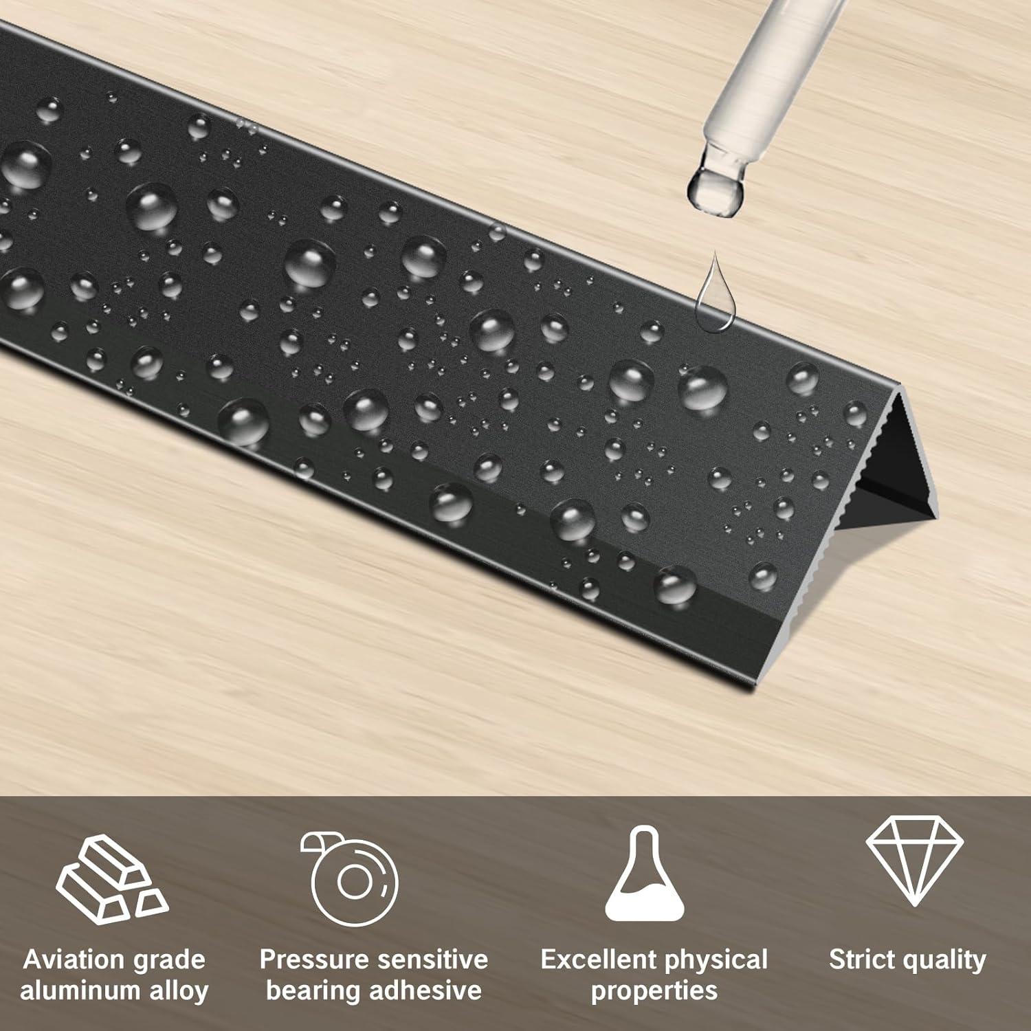 Protectores de Esquinas de Aluminio SWPEC 0.60x0.60m 6PCS Negro