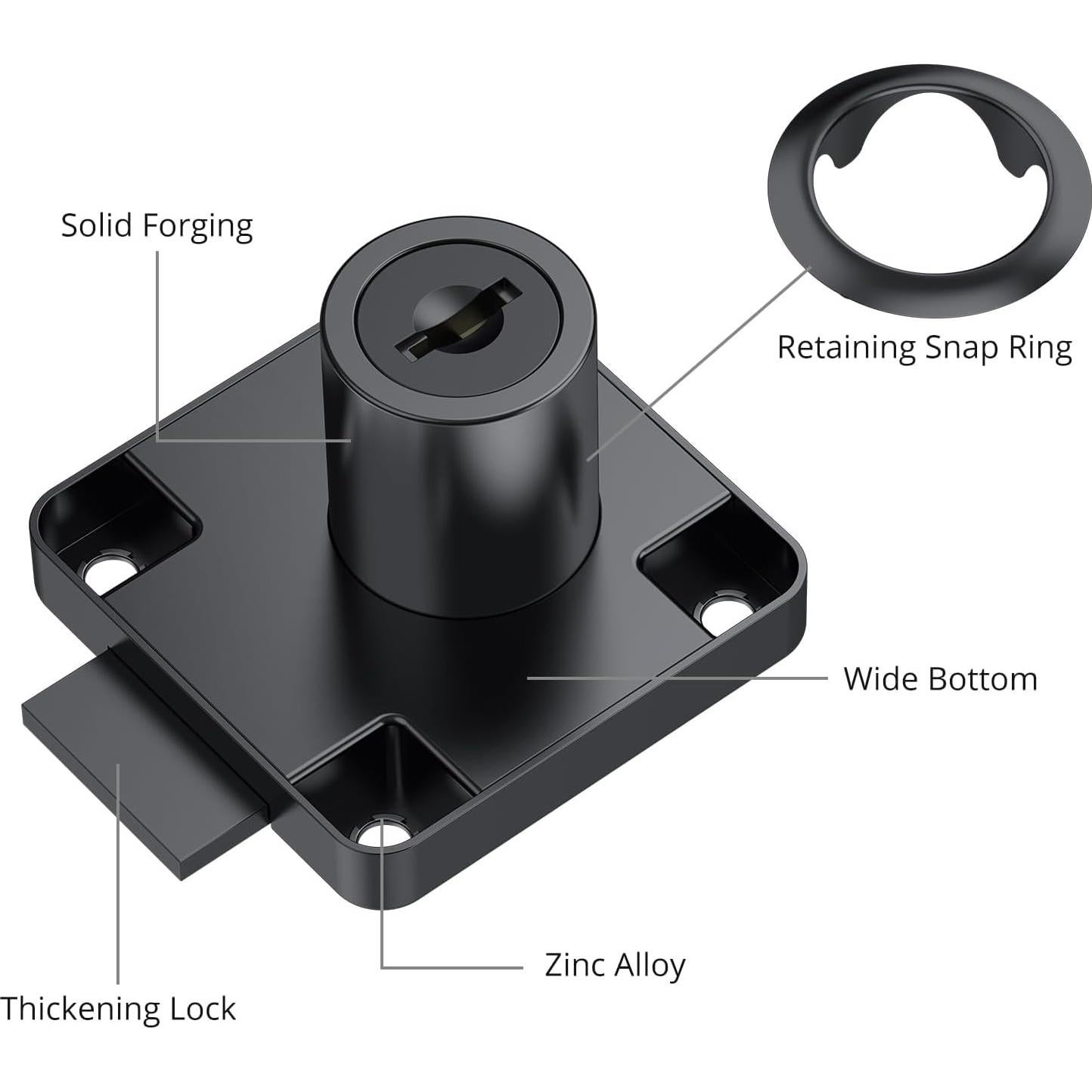 Cerradura de Mueble Tanice 4 Piezas Zinc con Llave Igual