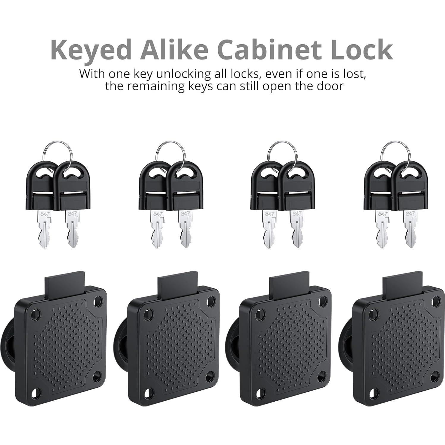 Cerradura de Mueble Tanice 4 Piezas Zinc con Llave Igual