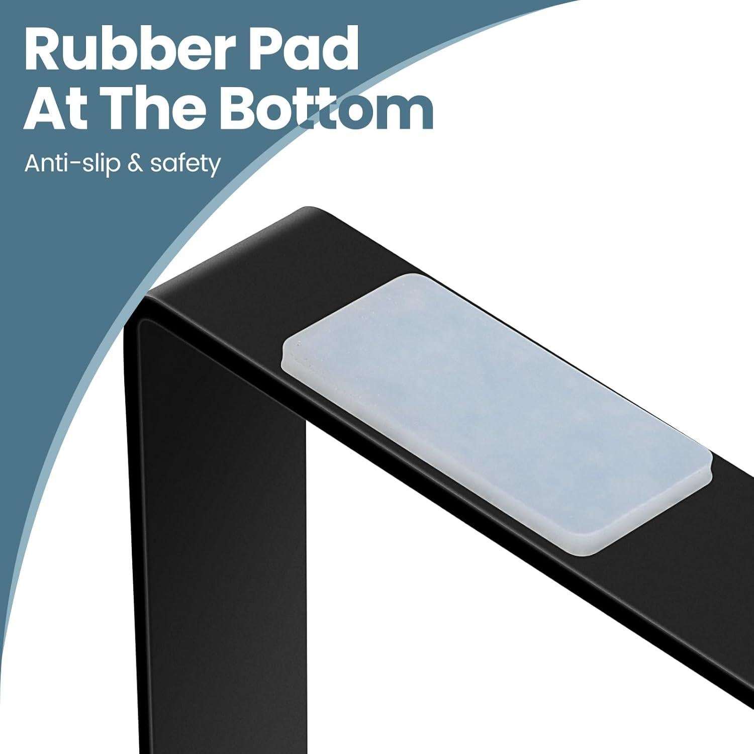 Taburete de Inodoro JOPSTDI de Bambú Antideslizante Negro