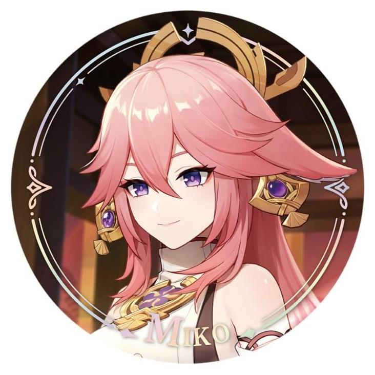 Insignia Genshin Impact Yae Miko Rosa 9.4x8.4x1 cm