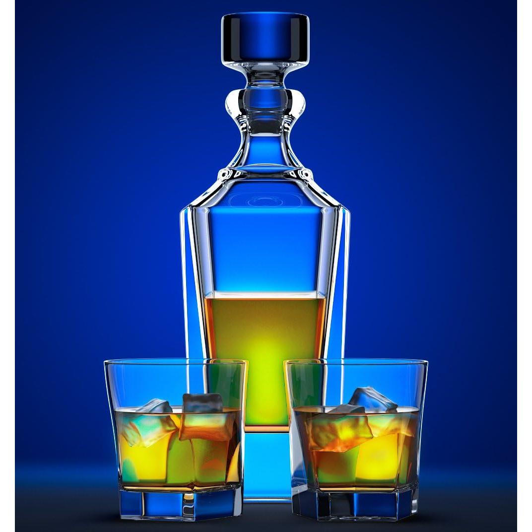 Juego de Decantador de Cristal Miko 750ml con 6 Vasos