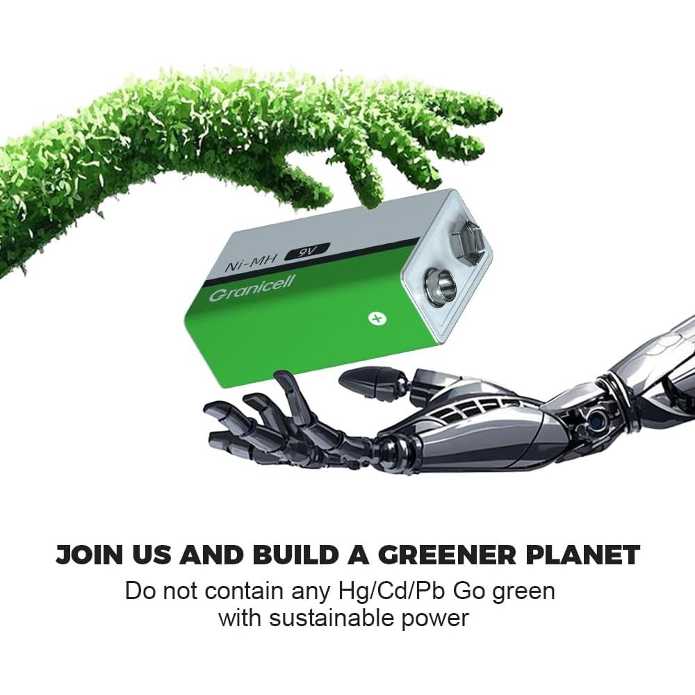 Paquete de 4 Baterías Recargables 9V NiMH 2000mWh ZHUHAI