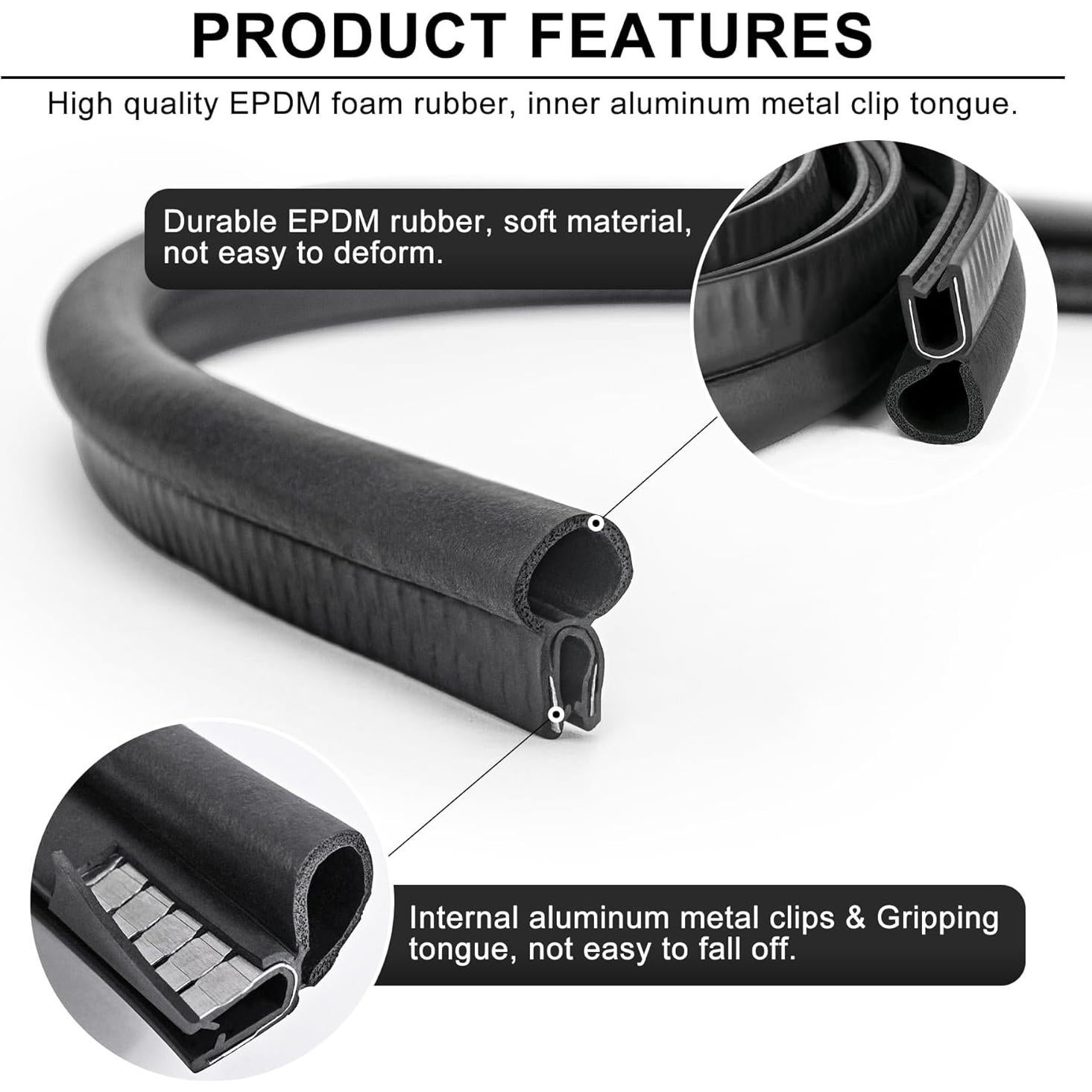 Tira de Sello de Goma MYFAMIREA 10 Pies Aislamiento Auto