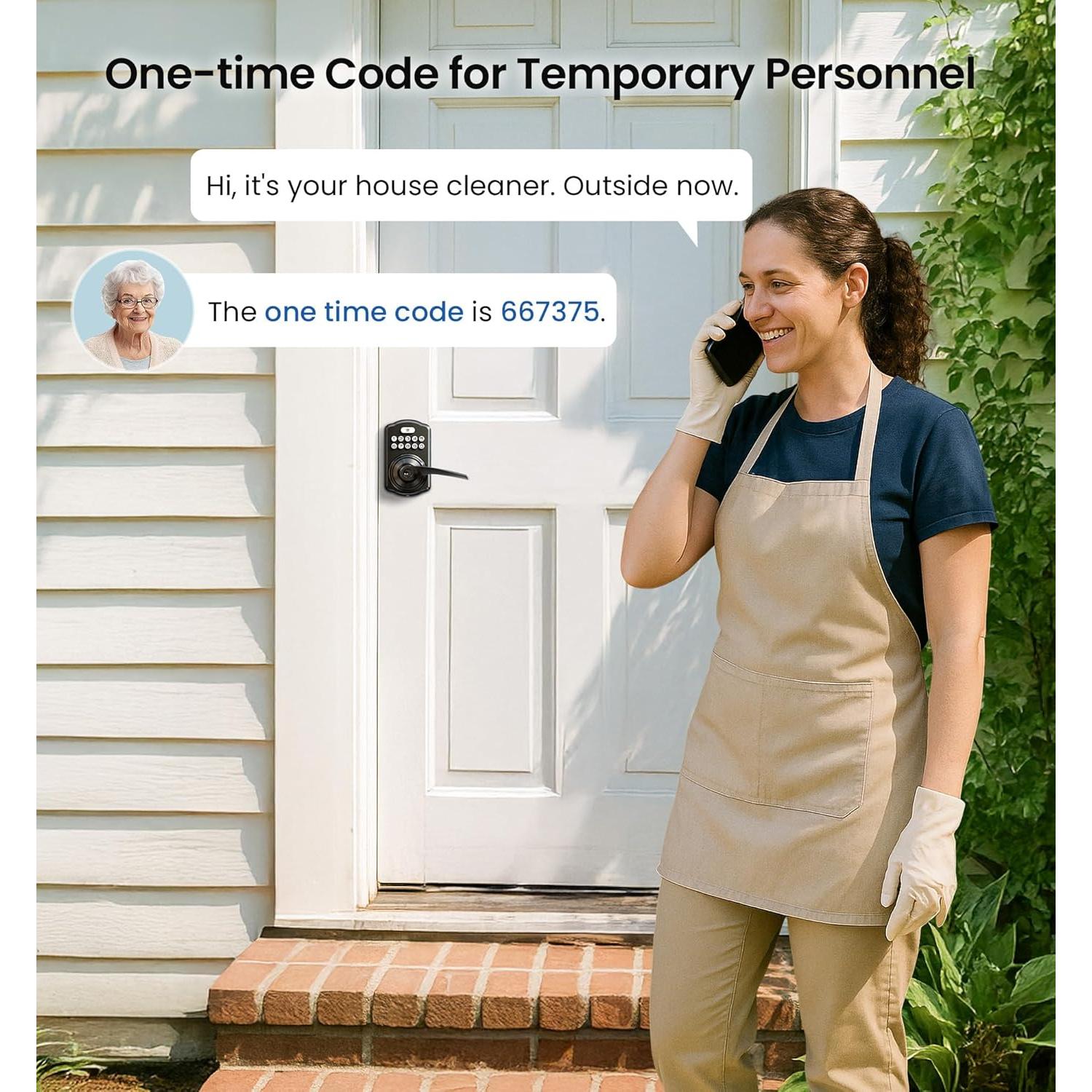 Cerradura Electrónica Veise con Teclado y Manija, Negro Mate