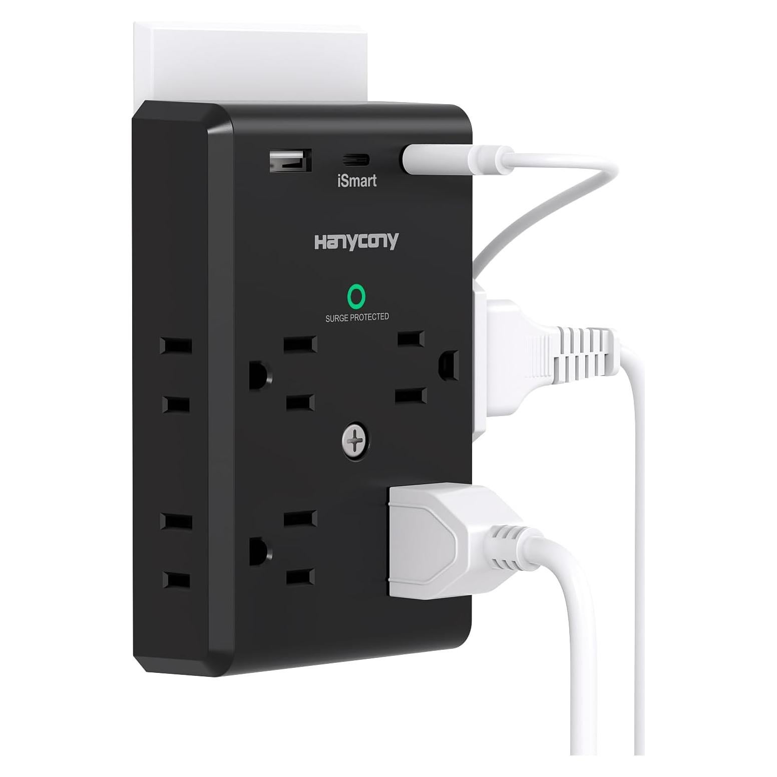 Regleta Extensora HANYCONY 8 Salidas + 3 USB C, 900J