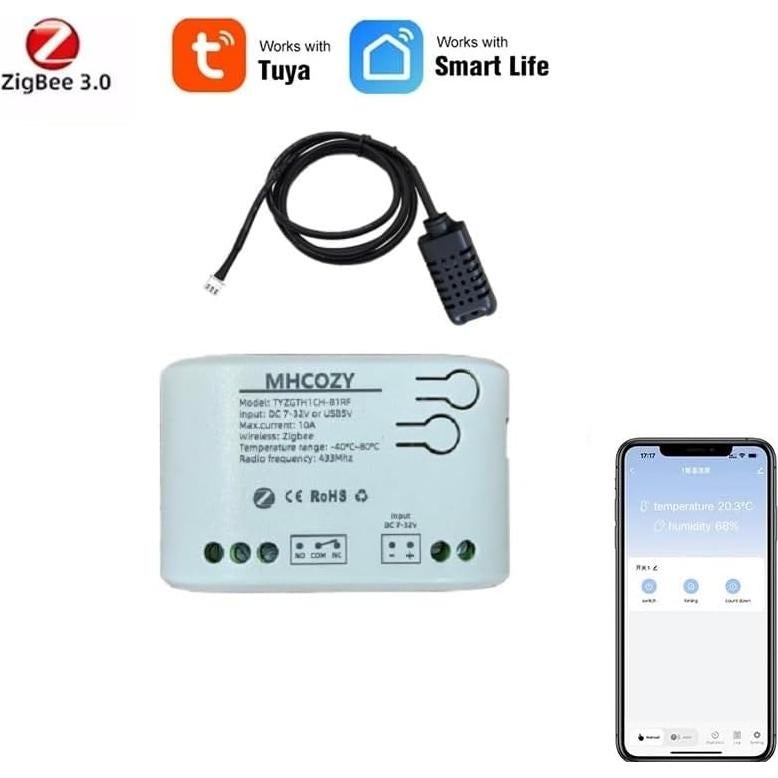 Controlador de Temperatura y Humedad Zigbee MHCOZY 10A