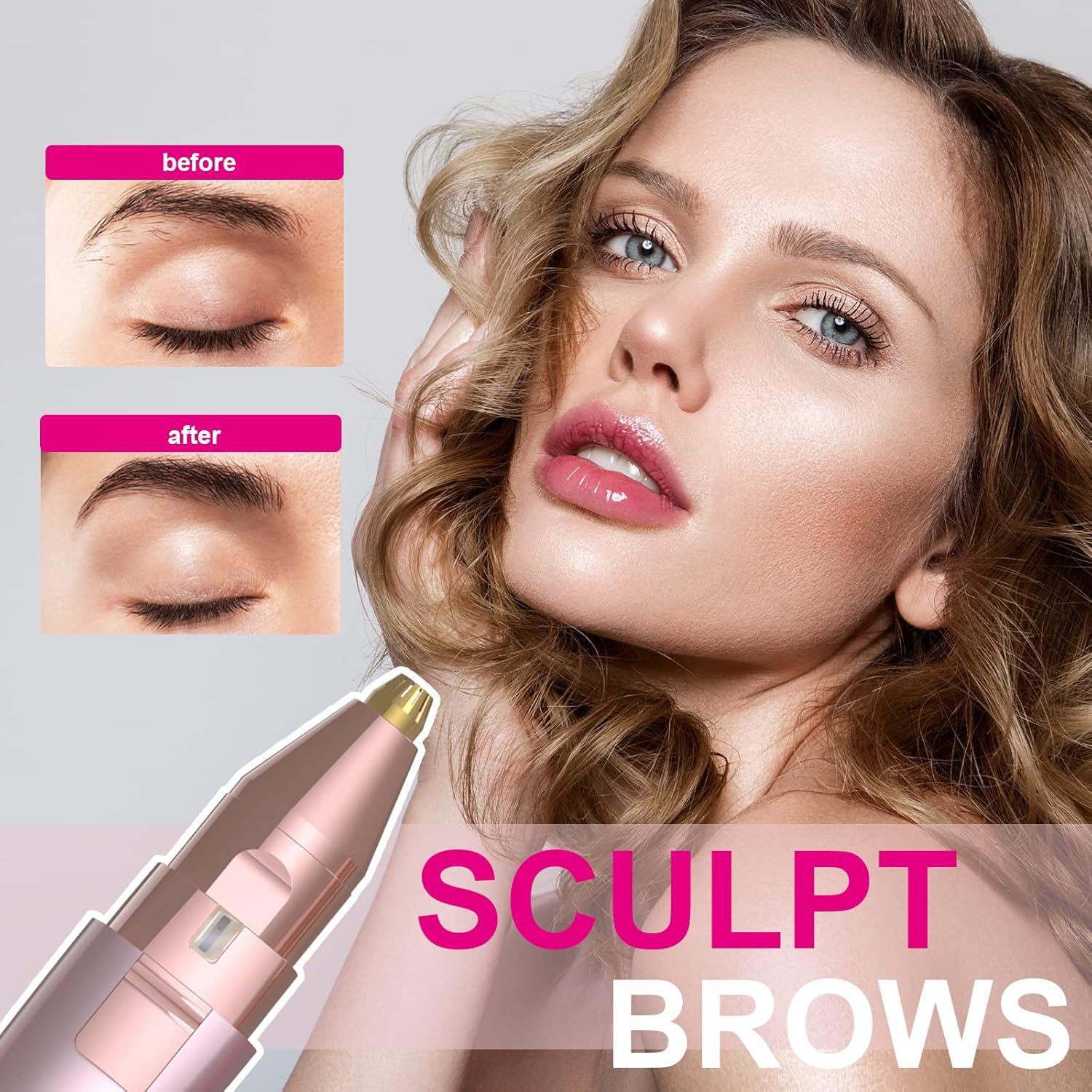 Rasuradora de Cejas y Vello Facial JNATER 2 en 1 Rosa