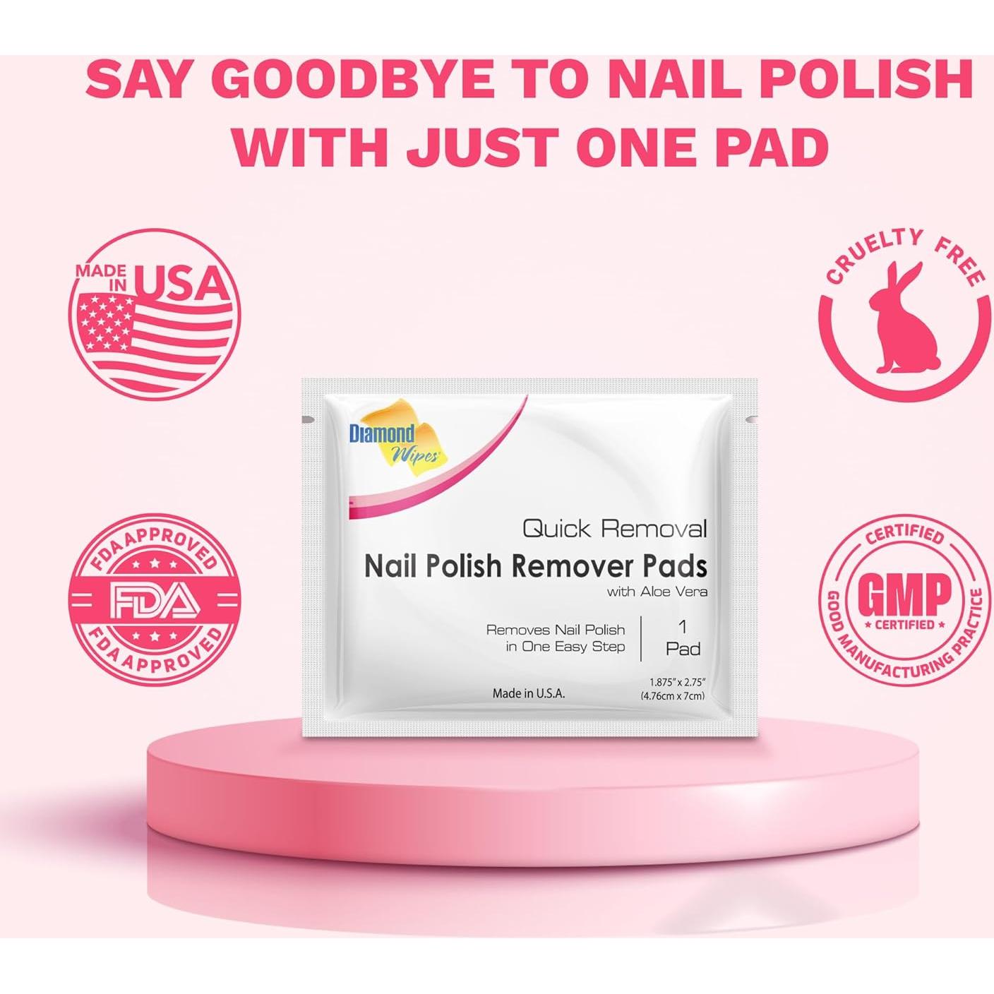 Toallitas Desmaquillantes de Esmalte de Uñas Diamond Wipes 50 Unidades