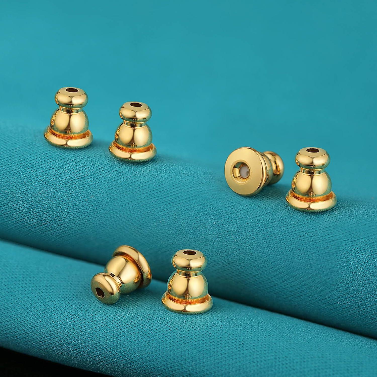 Respaldos de Pendientes de Oro Blanco 14k Catinee - 6 Piezas