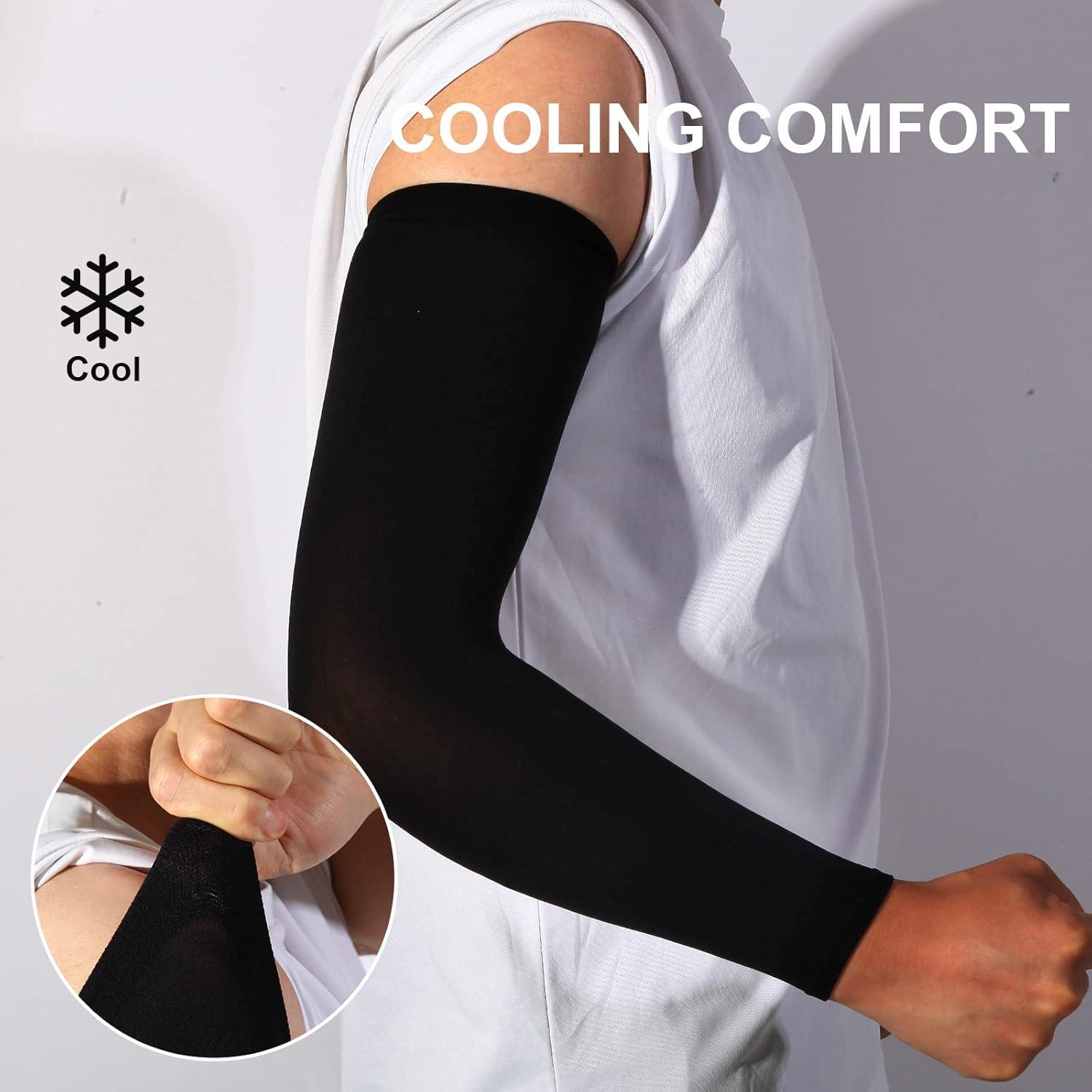 Mangas para brazos Feeke 2 pares UPF 50+ para hombres y mujeres