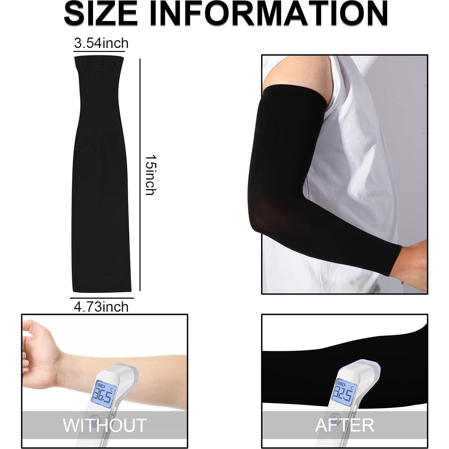 Mangas para brazos Feeke 2 pares UPF 50+ para hombres y mujeres