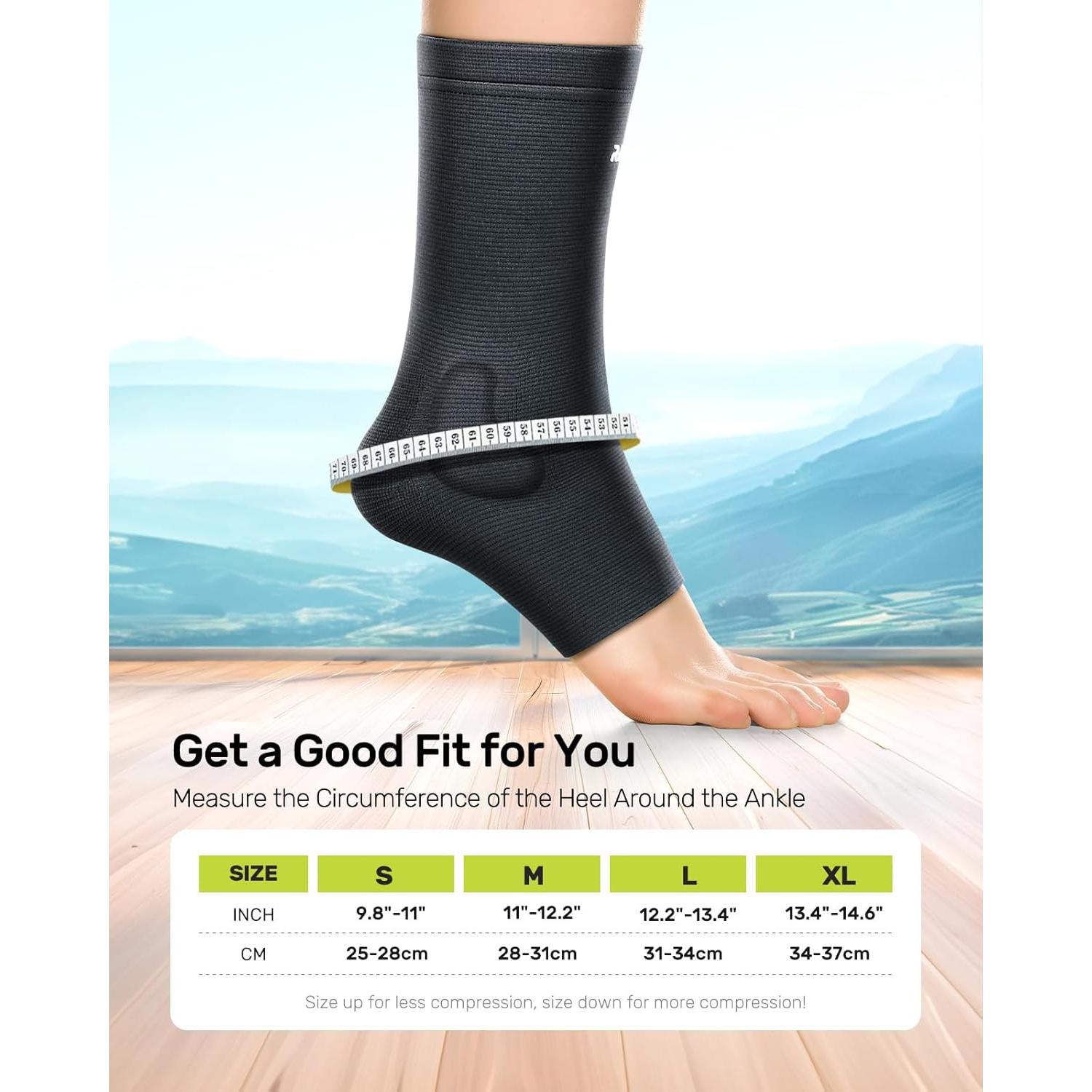 Soporte de Tobillo Rakiie con Almohadilla de Silicona, Negro S