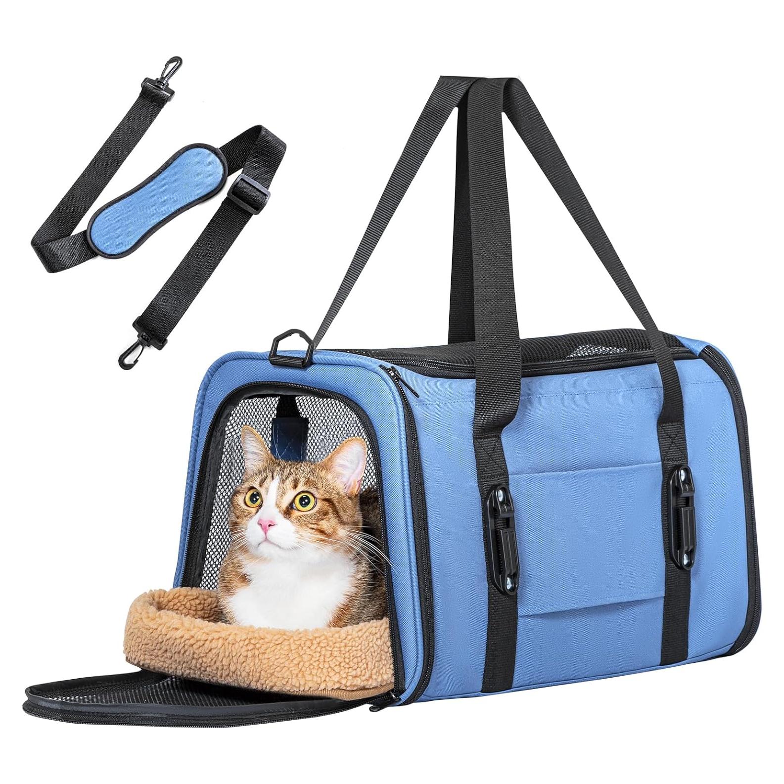 Transportín para mascotas Petsfit Mediano Azul 45.7x27.9x27.9cm