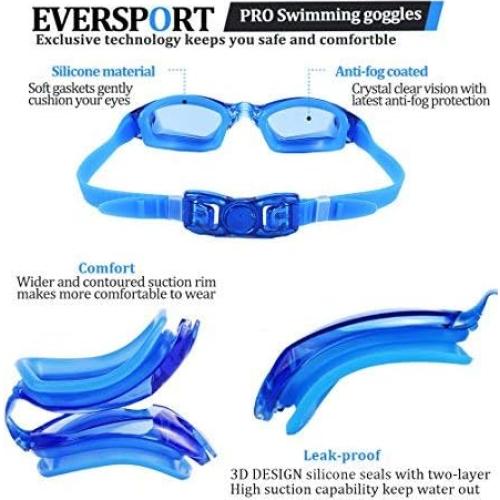 Gafas de Natación EverSport Anti Niebla UV - Paquete de 2
