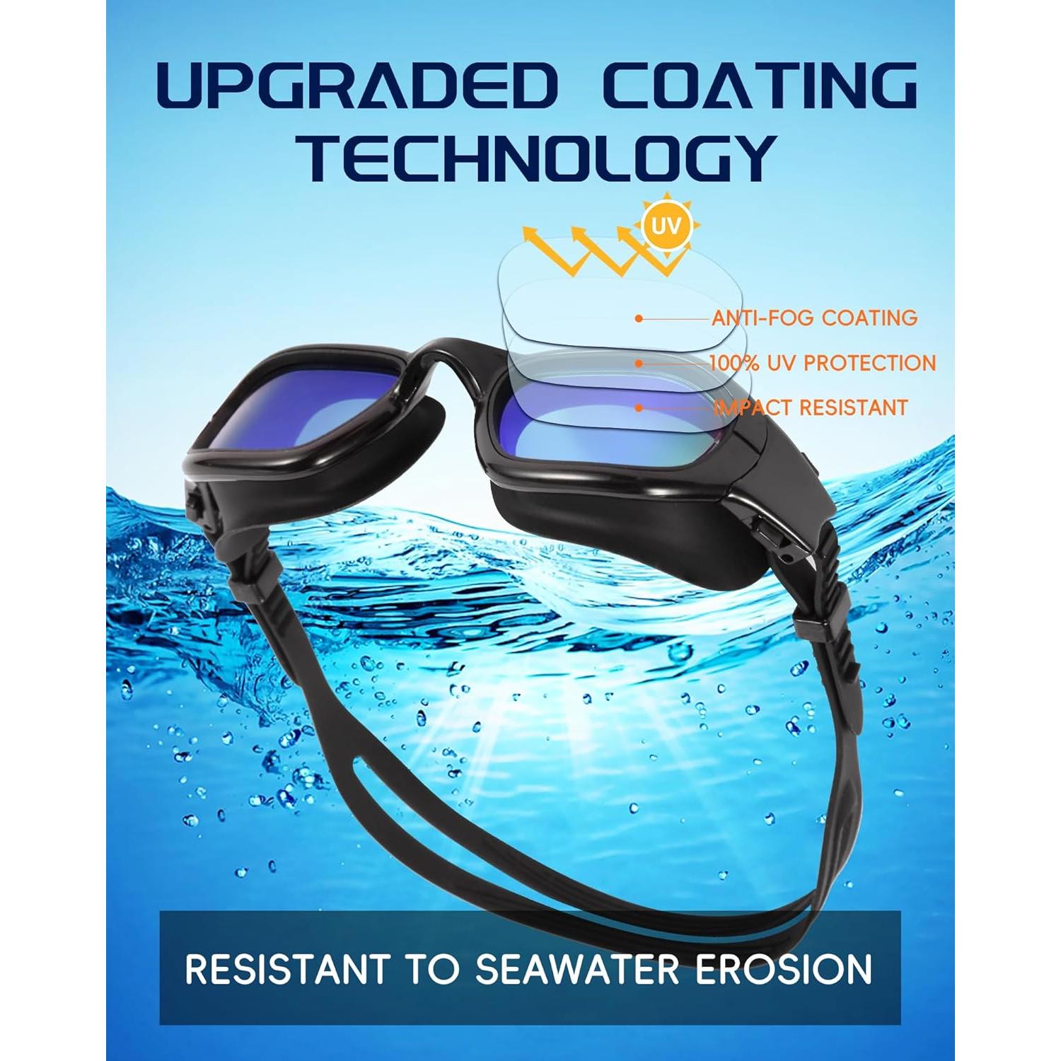 Gafas de natación Hurdilen para adultos con estuche y accesorios