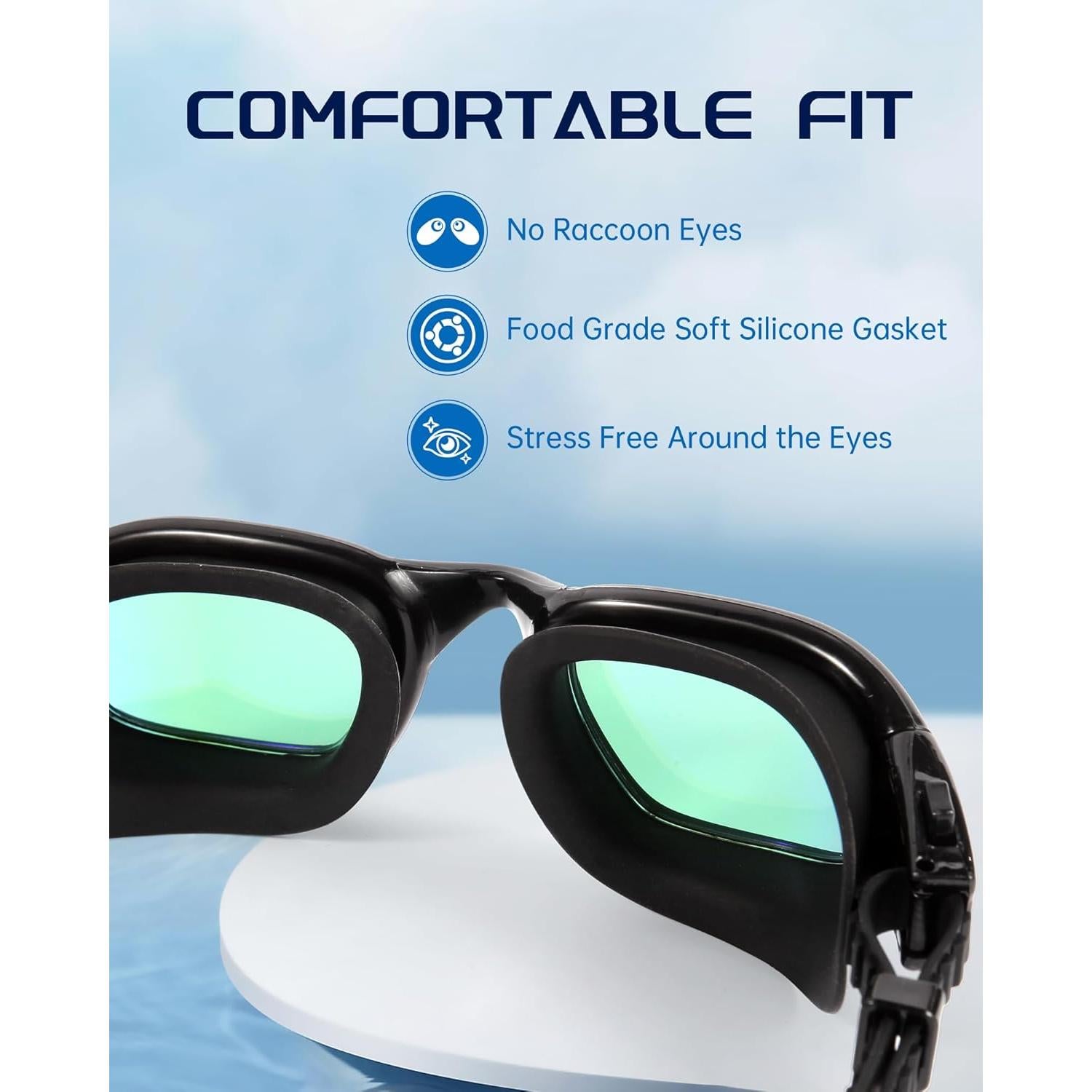 Gafas de natación Hurdilen para adultos con estuche y accesorios