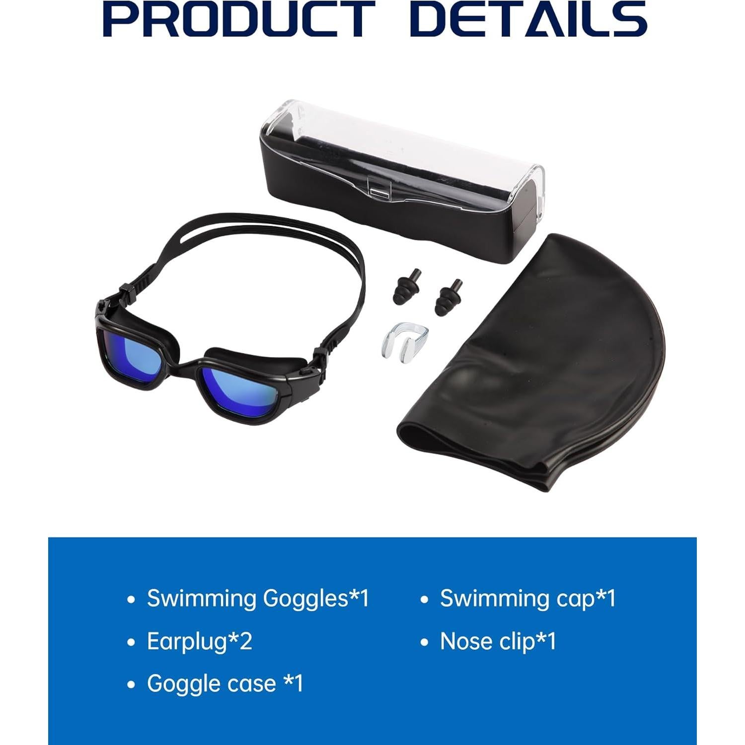 Gafas de natación Hurdilen para adultos con estuche y accesorios