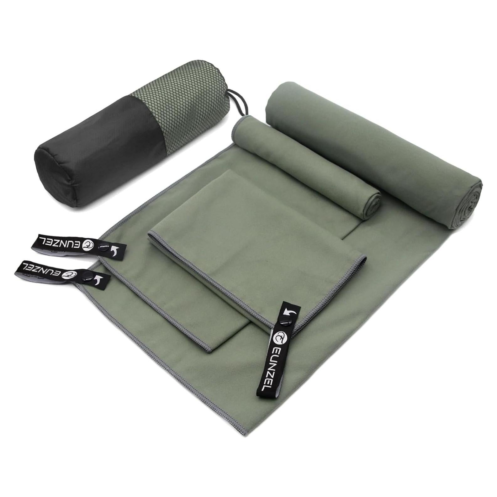 Toalla de Camping Microfibra Eunzel 3 Tamaños Secado Rápido