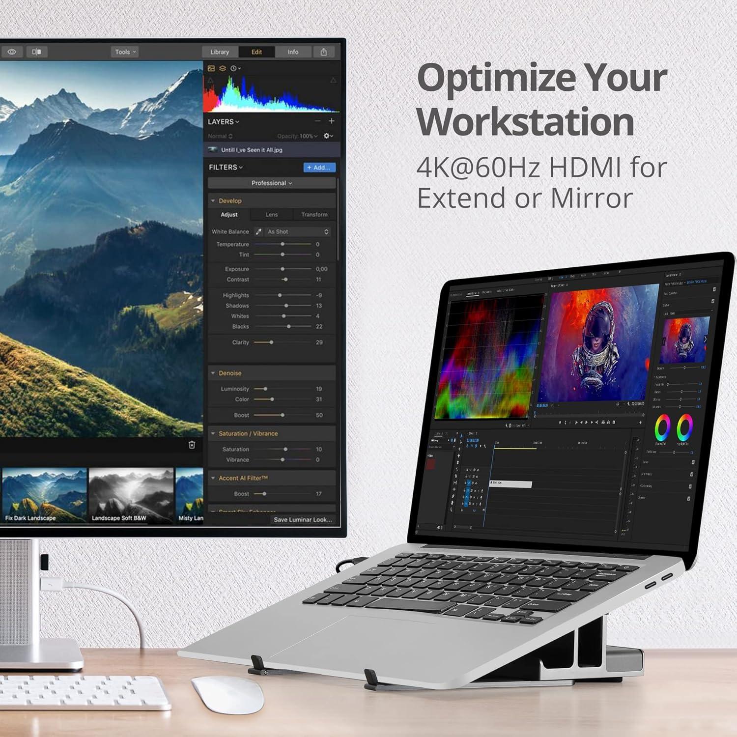 Estación de Acoplamiento USB-C SIIG 4K 60Hz Ethernet 100W
