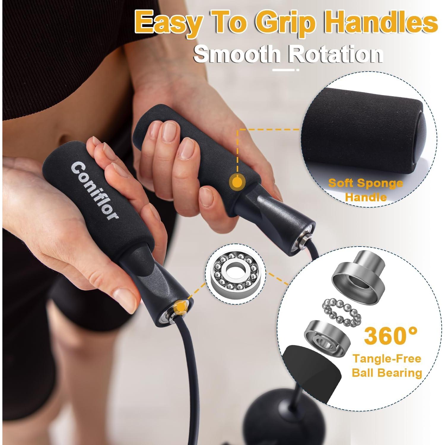 Cuerda de Salto 2 en 1 Coniflor - Sin Enredos y Ajustable