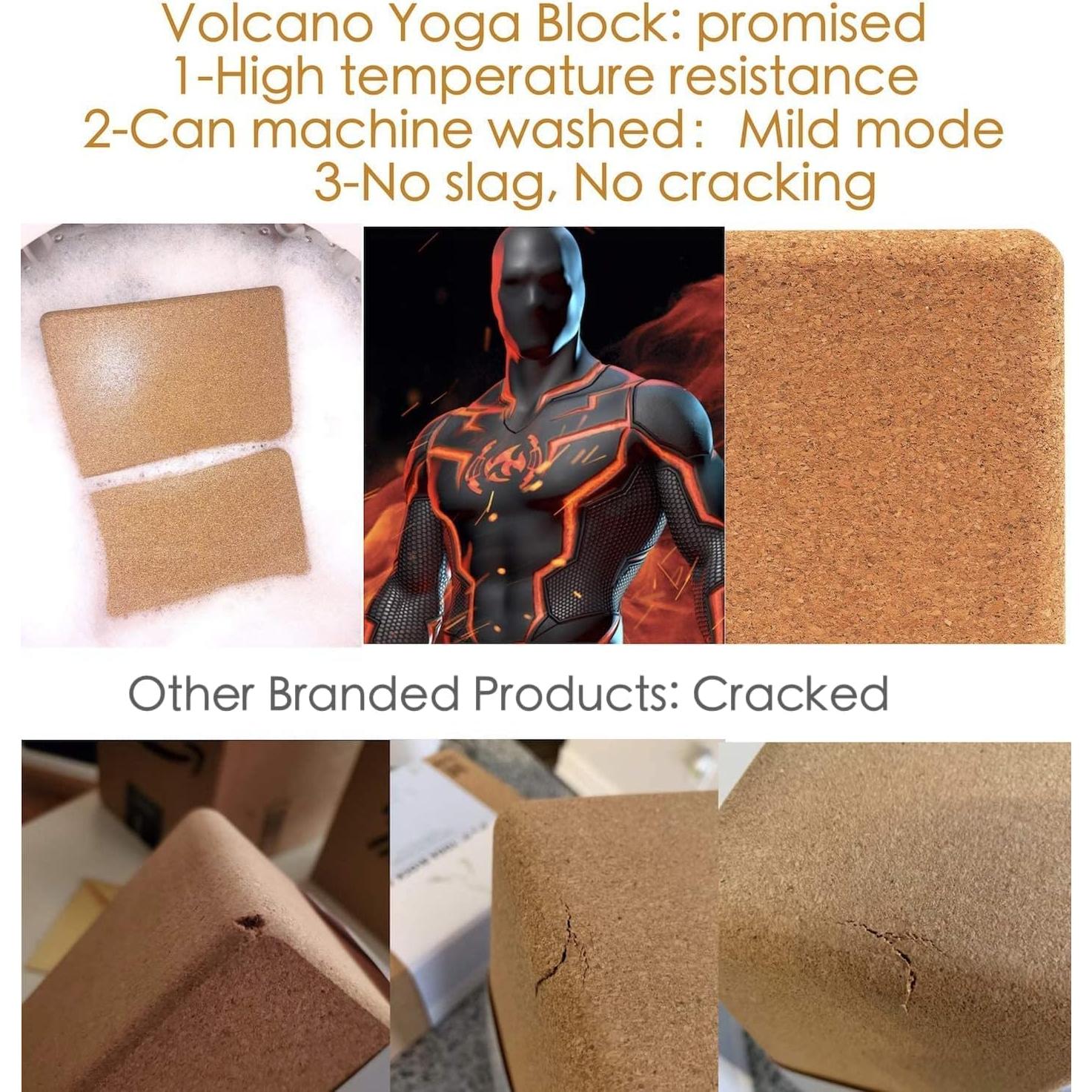 Bloques de Yoga de Corcho Volcano - 2 Piezas Antideslizantes