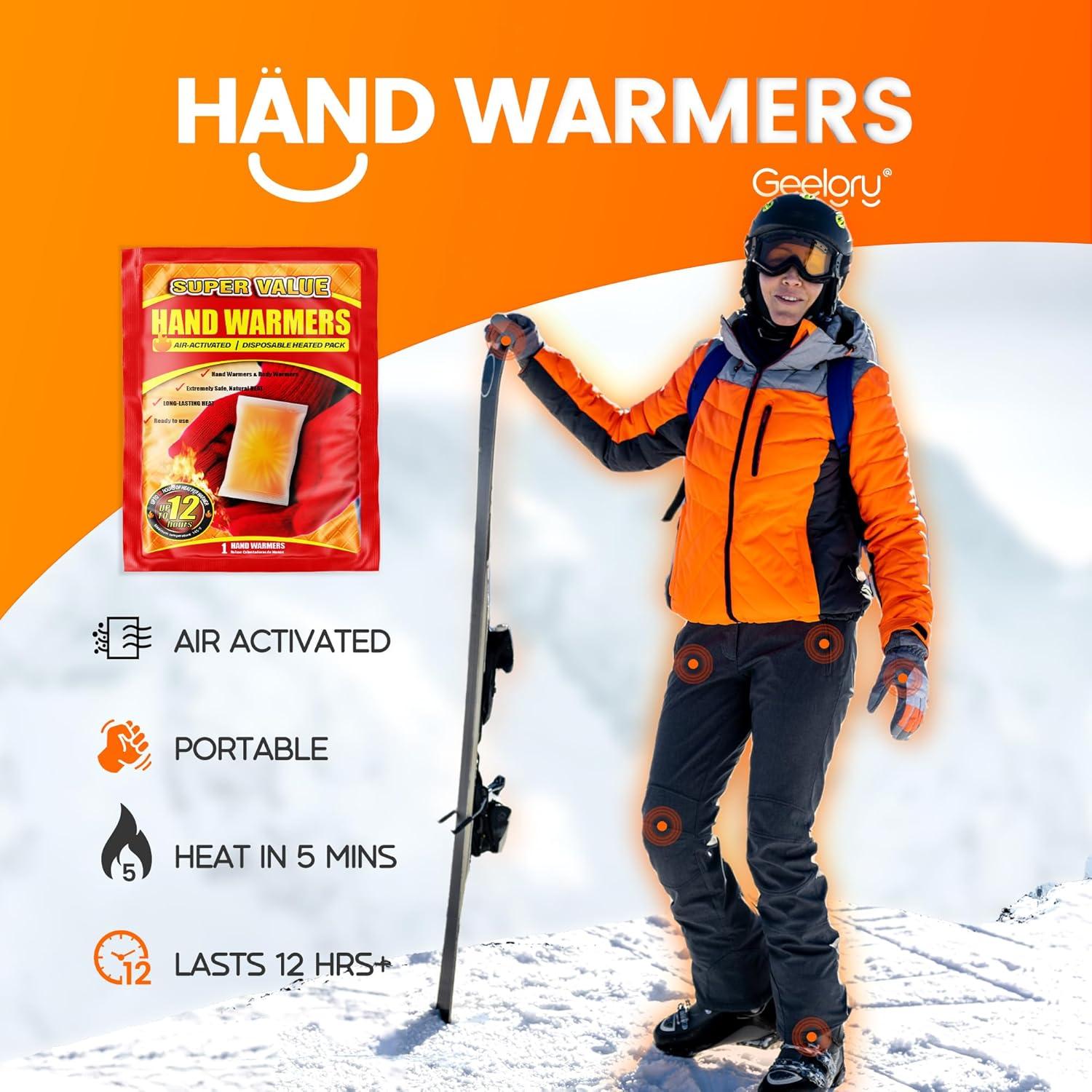 Calentadores de Manos Desechables GEELGRY 90 Pcs, Calor 12 Horas